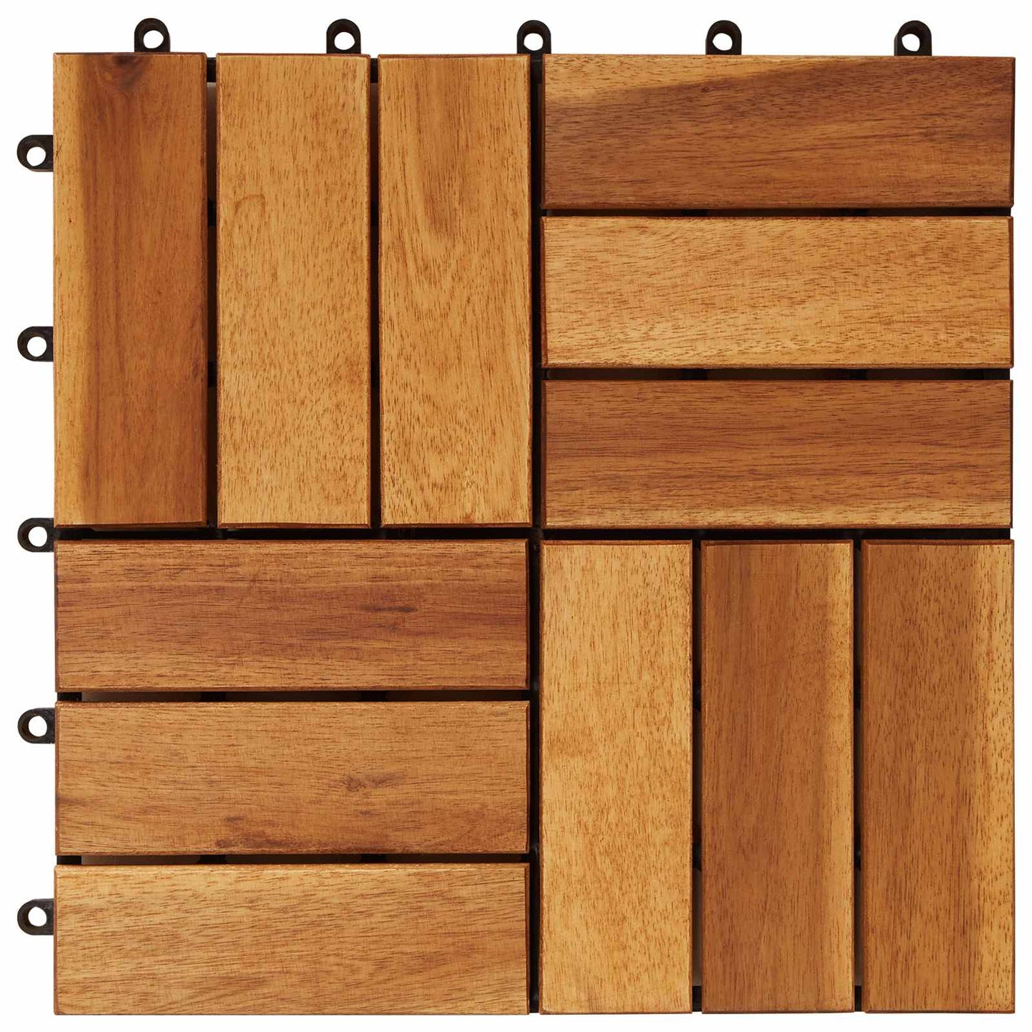Decking Tile 20 pcs Brown 30 x 30 cm Acacia Hardwood