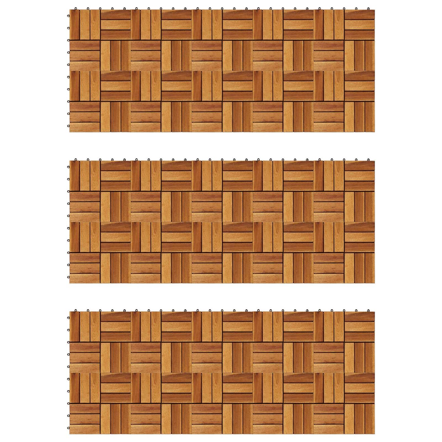 Decking Tile 30 pcs Brown 30 x 30 cm Acacia Hardwood