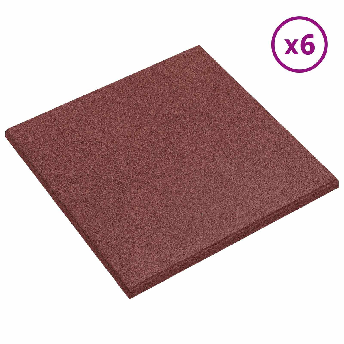 Fall Protection Tiles 24 pcs Red 50 x 50 cm Rubber