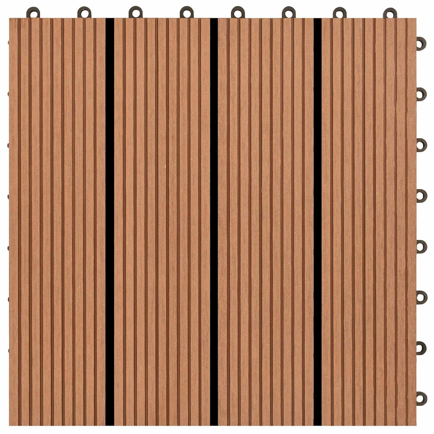 Decking Tile 22 pcs Brown 30 x 30 cm WPC