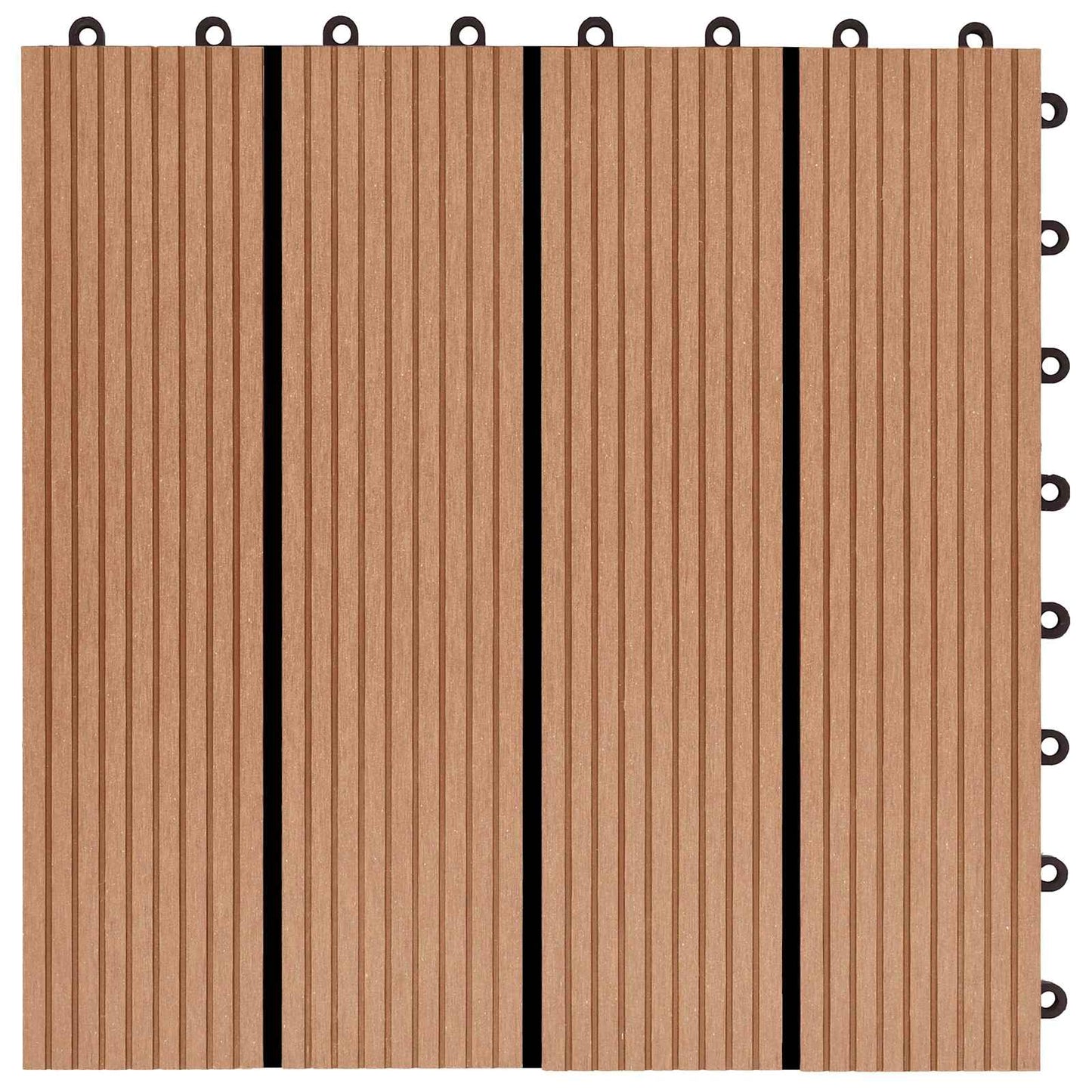 Decking Tile 22 pcs Teak 30 x 30 cm WPC