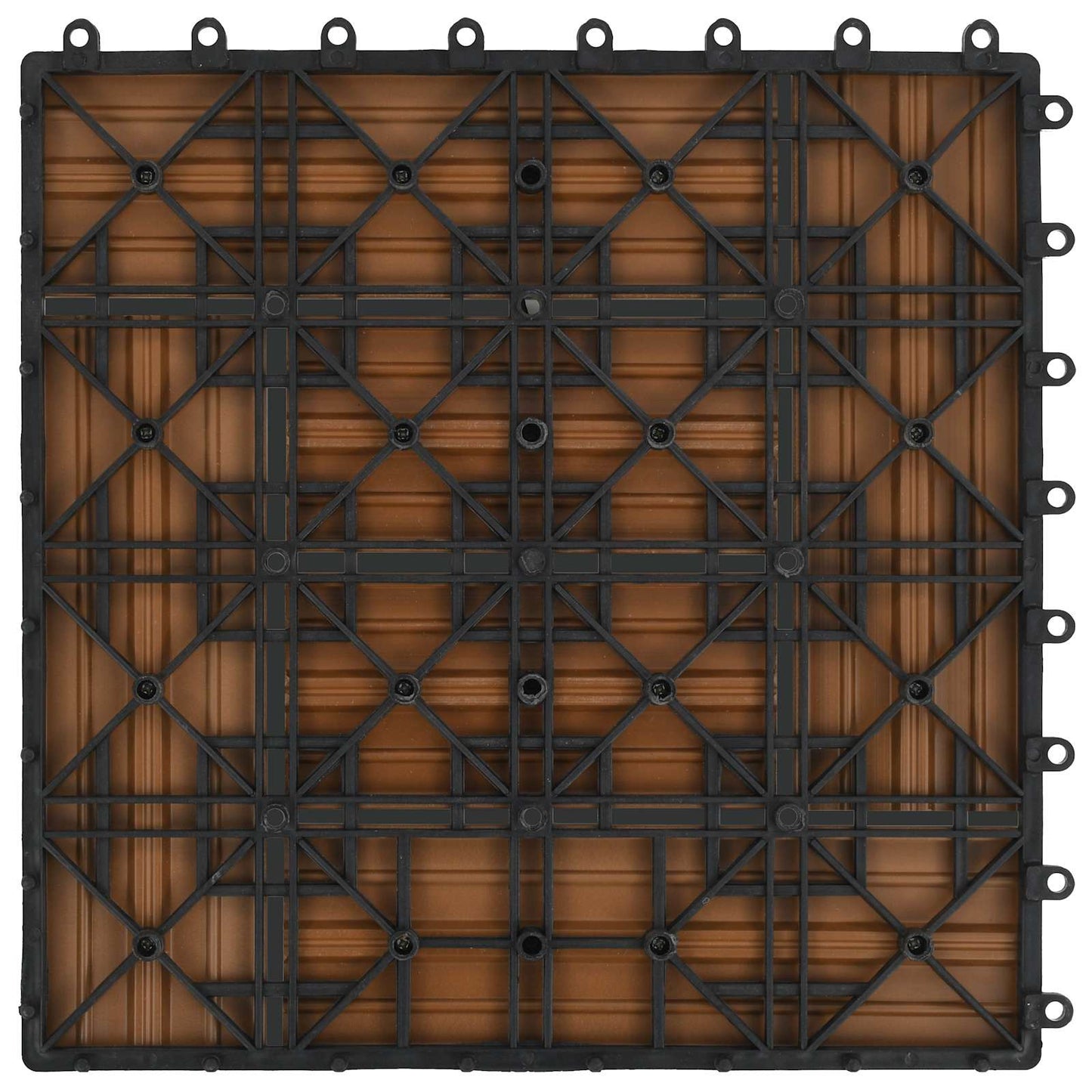 Decking Tile 22 pcs Teak 30 x 30 cm WPC