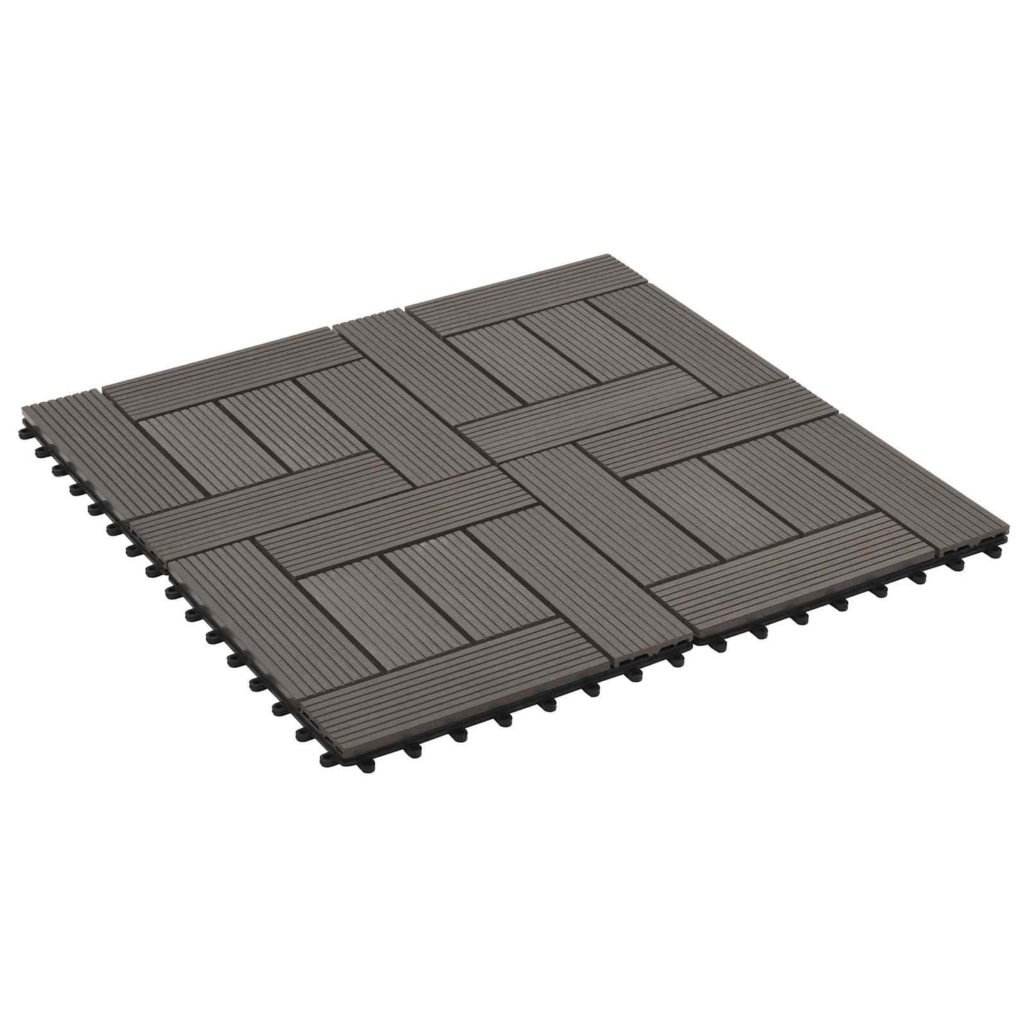 Decking Tile 22 pcs Dark Brown 30 x 30 cm WPC