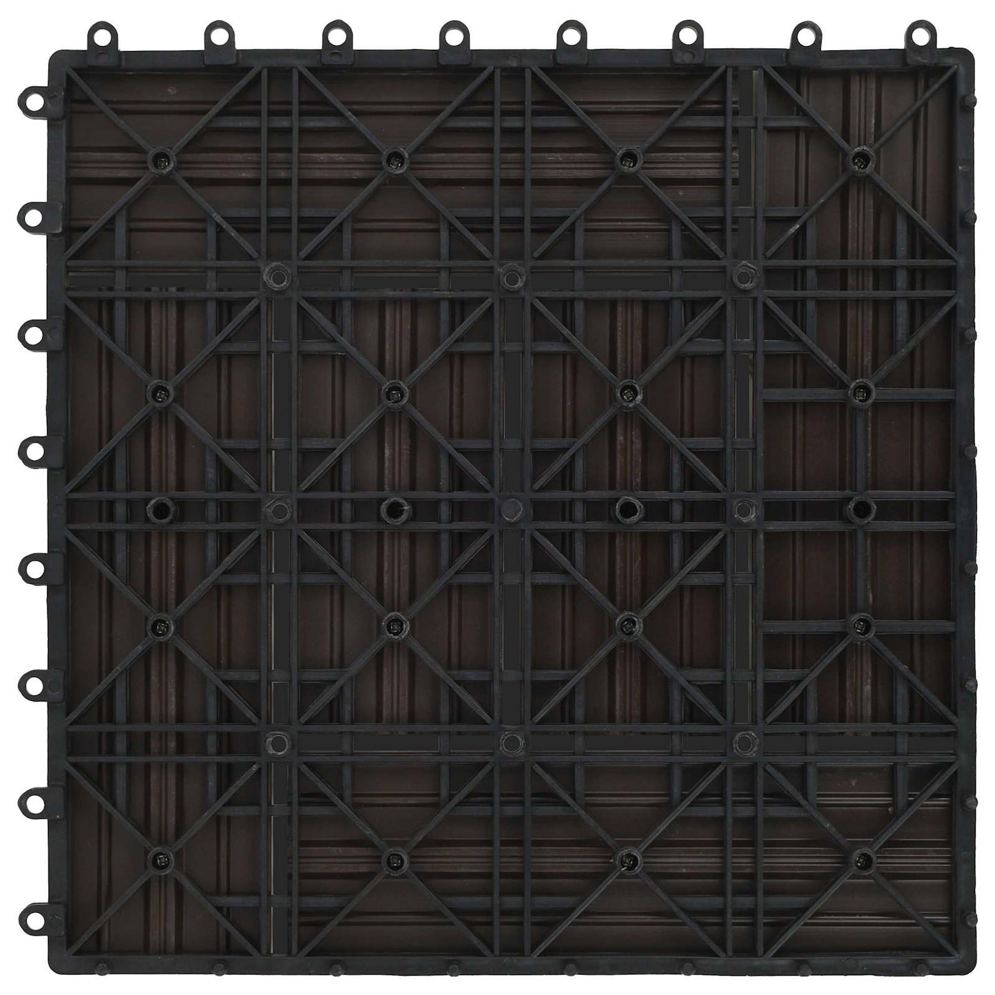 Decking Tile 22 pcs Dark Brown 30 x 30 cm WPC