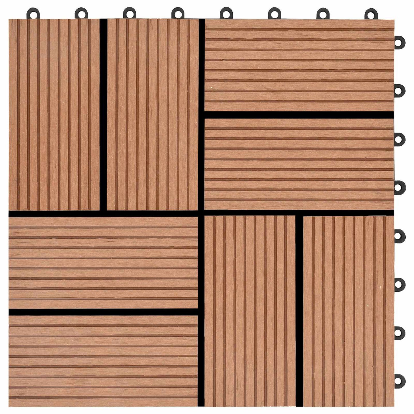 Decking Tile 22 pcs Brown 30 x 30 cm WPC