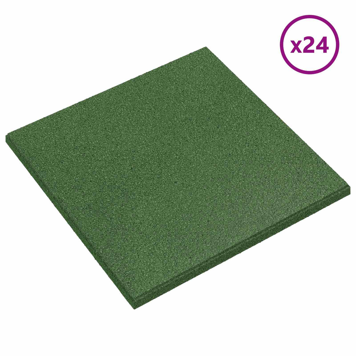 Fall Protection Tiles 24 pcs Green 50 x 50 cm Rubber