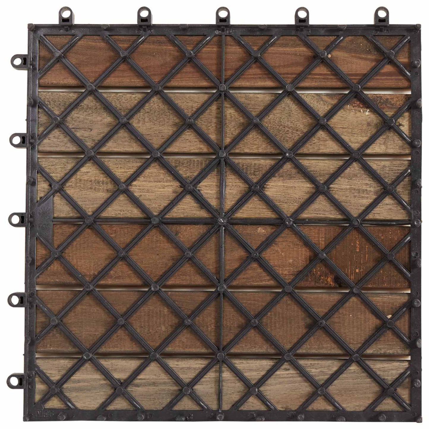 Decking Tile 20 pcs Grey 30 x 30 cm Acacia Hardwood
