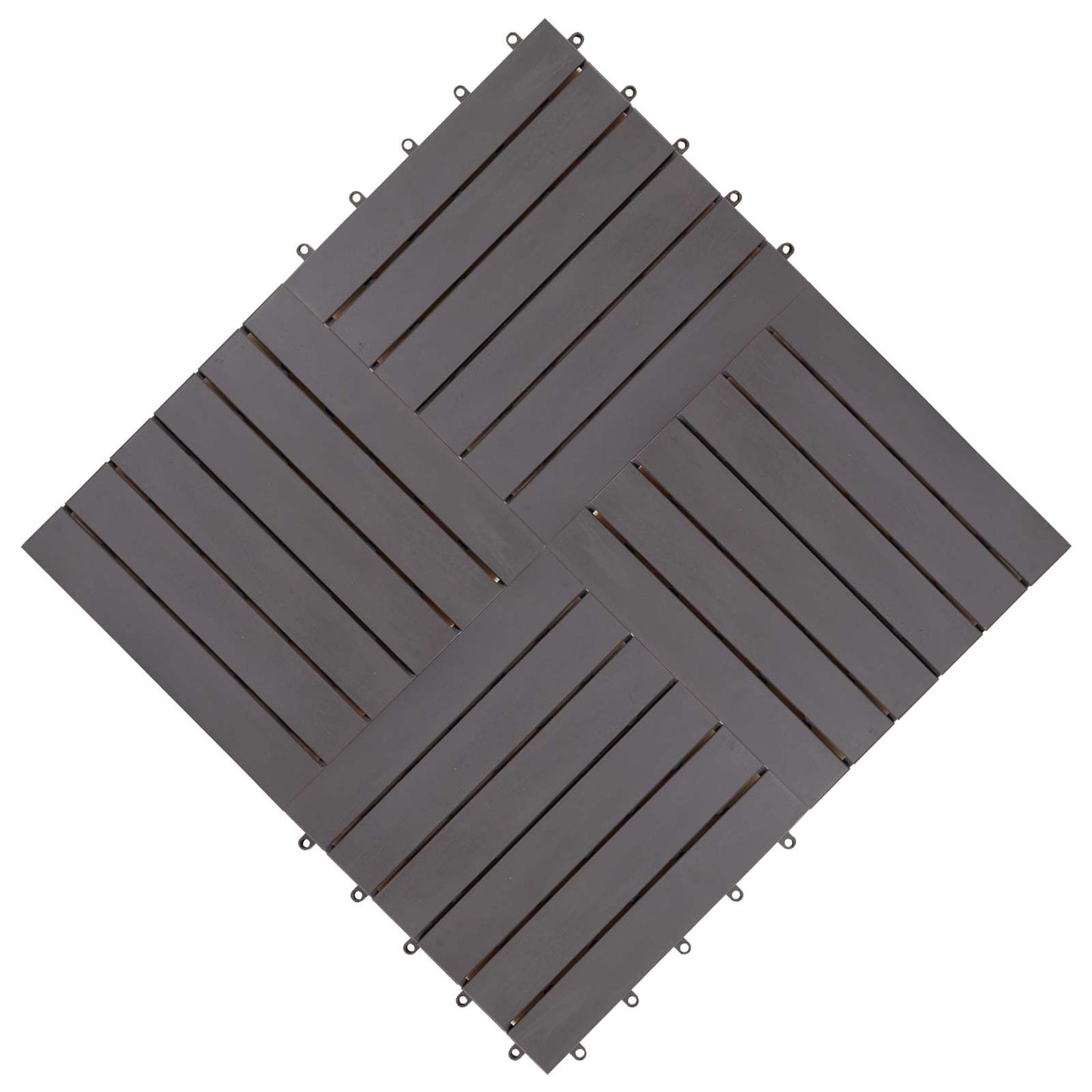 Decking Tile 20 pcs Grey 30 x 30 cm Acacia Hardwood