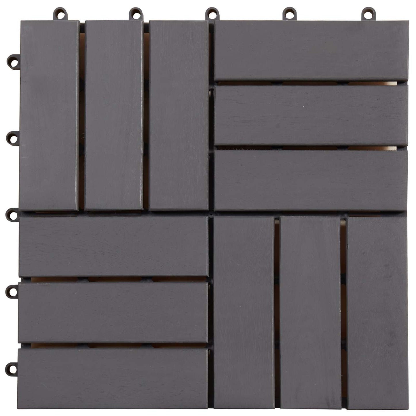 Decking Tile 20 pcs Grey 30 x 30 cm Acacia Hardwood