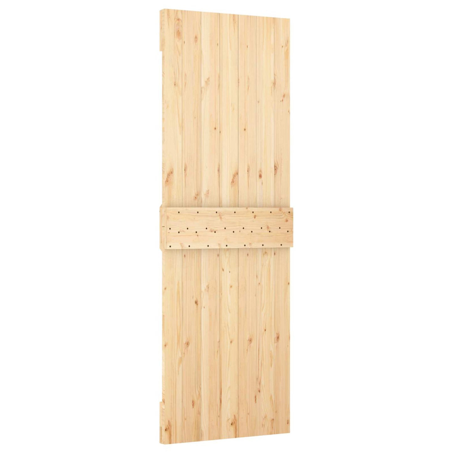Sliding Door Natural and White 80 x 210 cm Solid Pine Wood