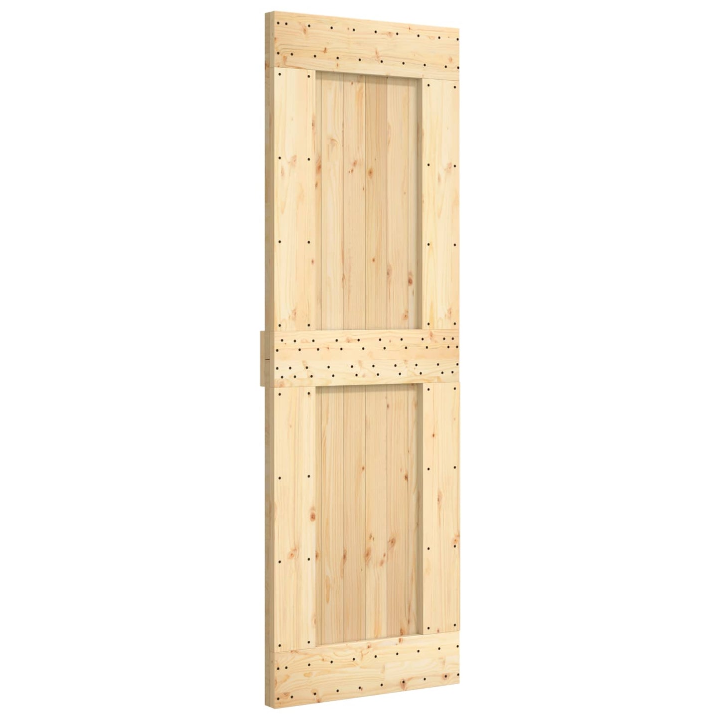 Sliding Door Natural and White 70 x 210 cm Solid Pine Wood