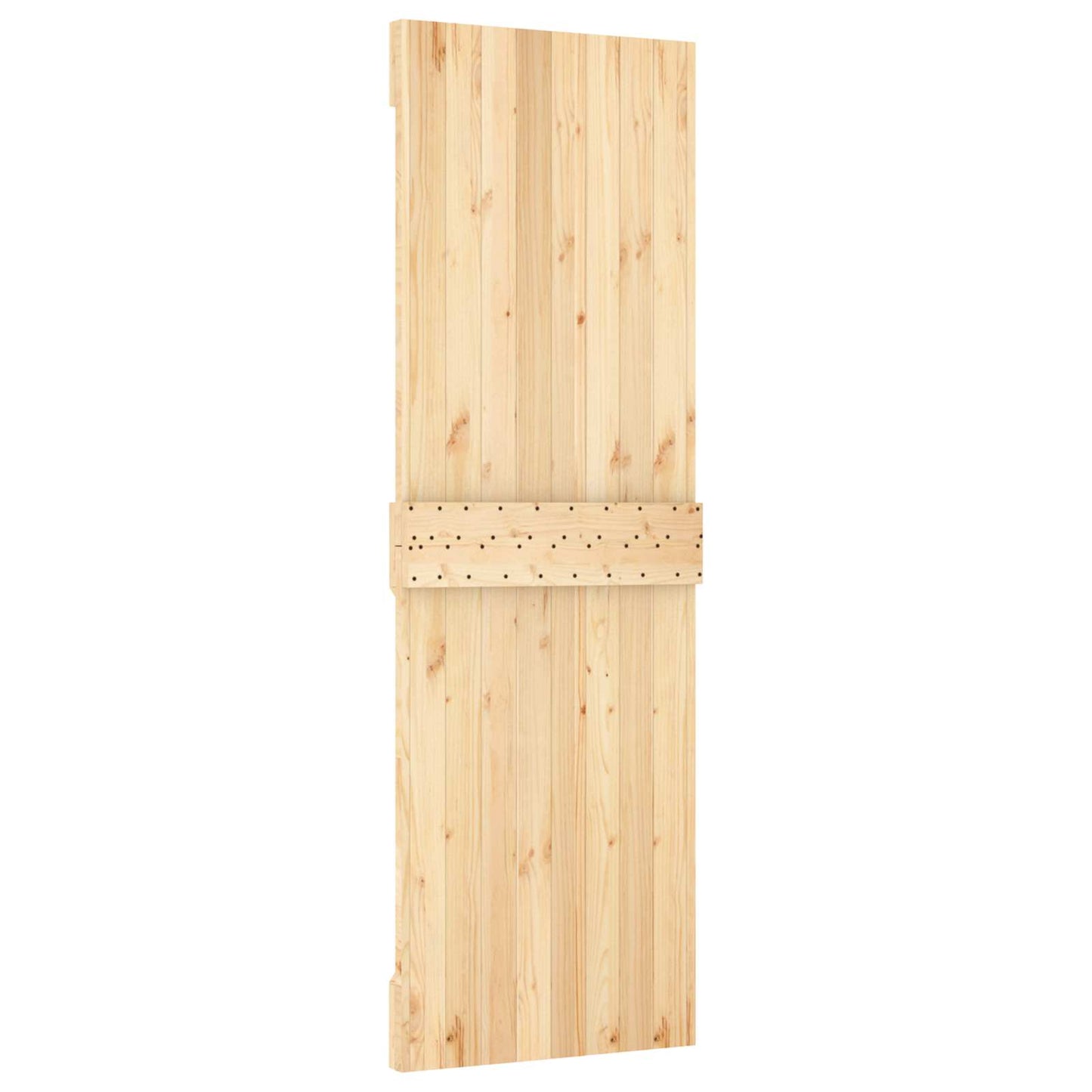 Sliding Door Natural and Black 70 x 210 cm Solid Pine Wood