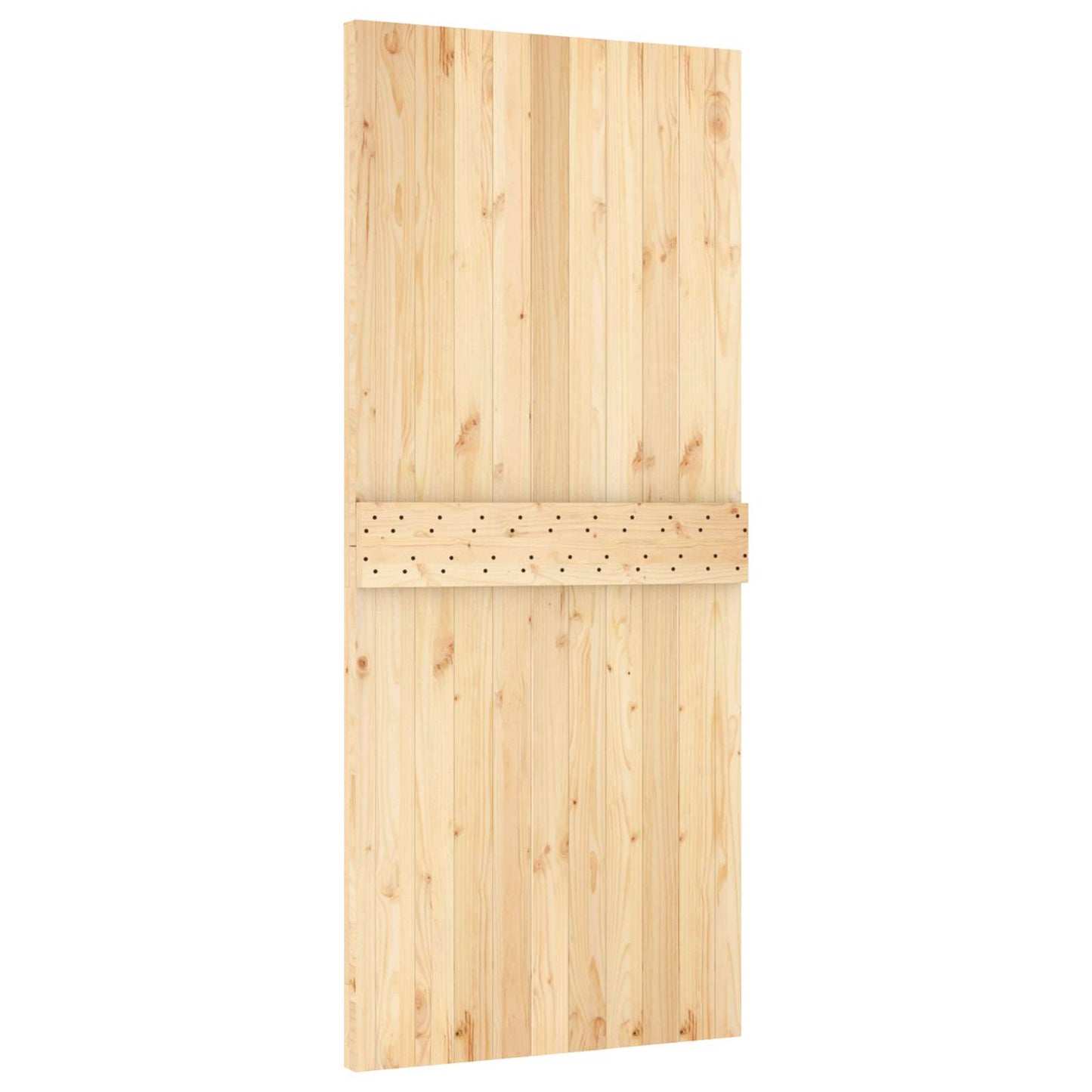 Sliding Door Natural and White 90 x 210 cm Solid Pine Wood