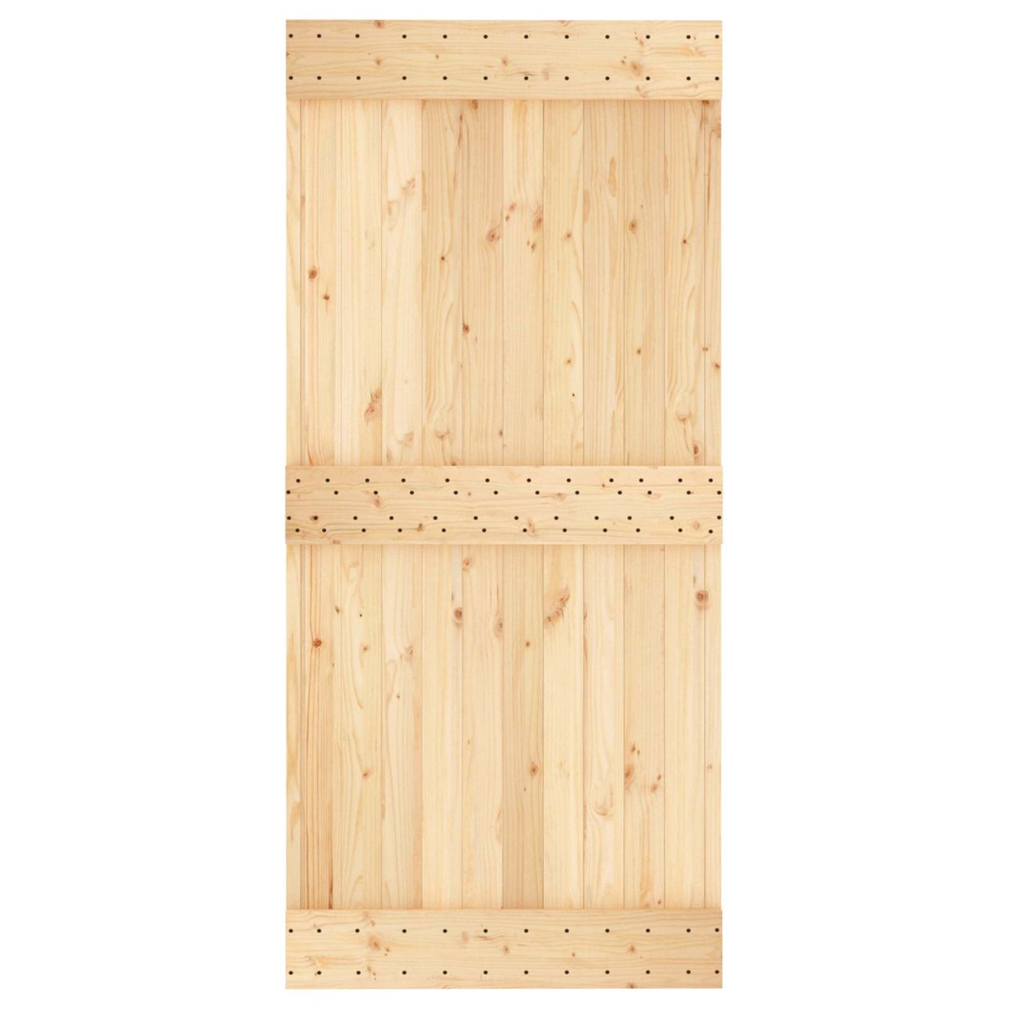 Sliding Door Natural and White 95 x 210 cm Solid Pine Wood