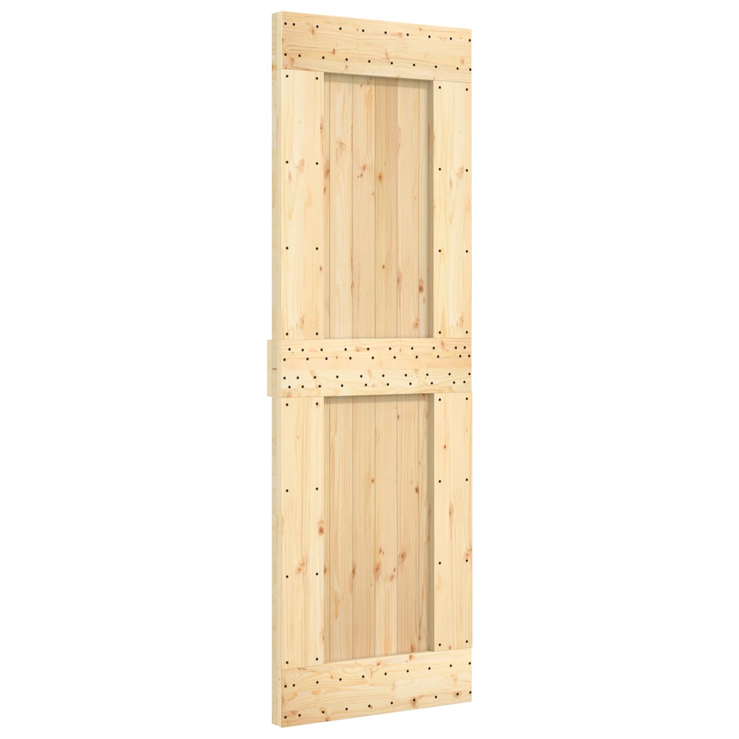 Sliding Door Natural and White 70 x 210 cm Solid Pine Wood