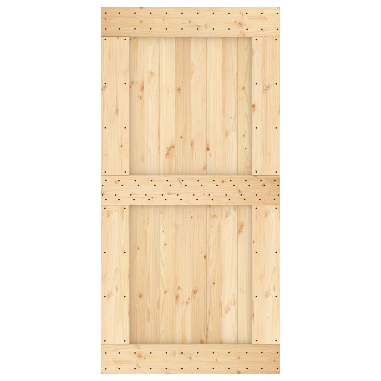 Sliding Door Natural and White Solid Pine Wood (Untreated)