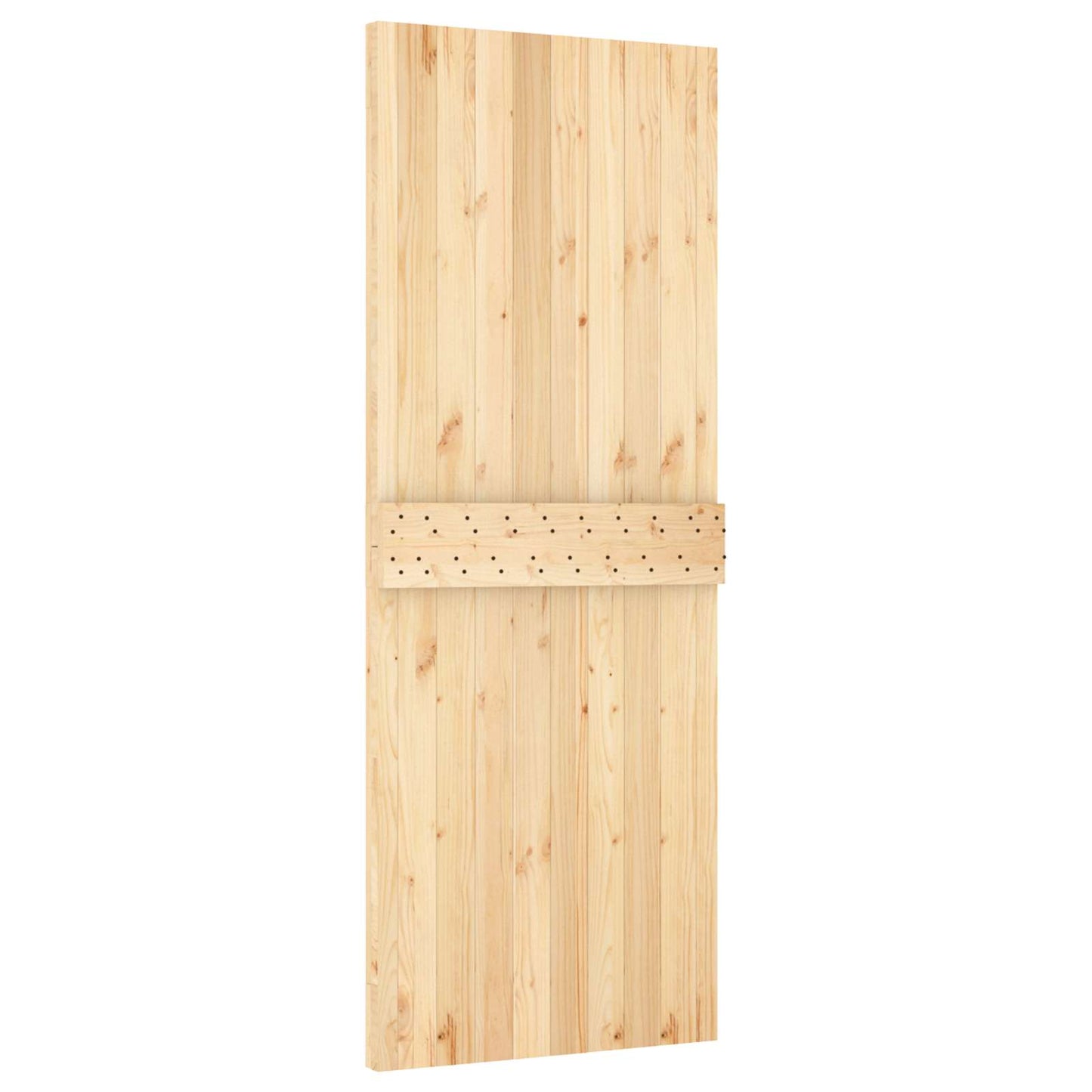 Sliding Door Natural and Black 80 x 210 cm Solid Pine Wood