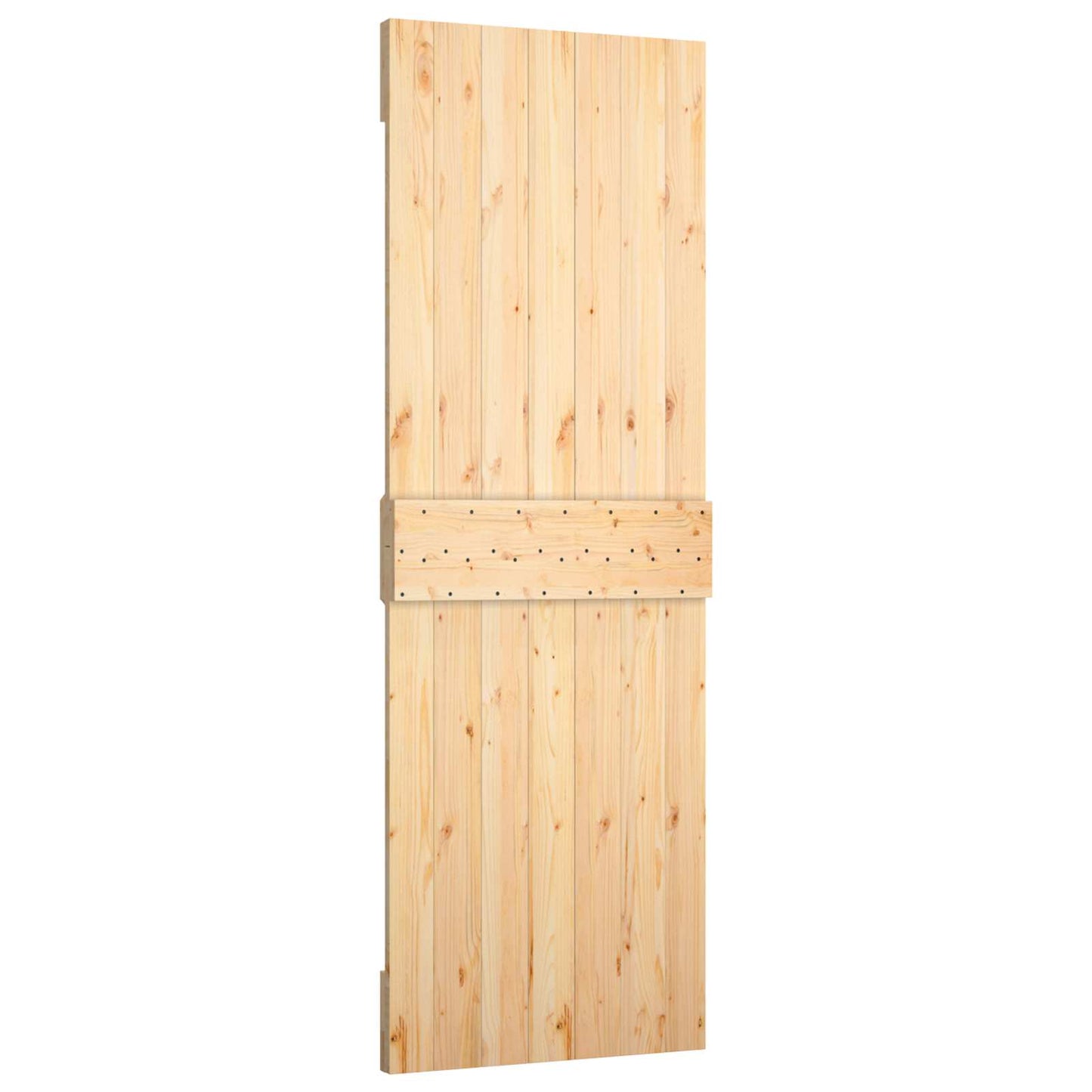 Sliding Door Natural and White 70 x 210 cm Solid Pine Wood