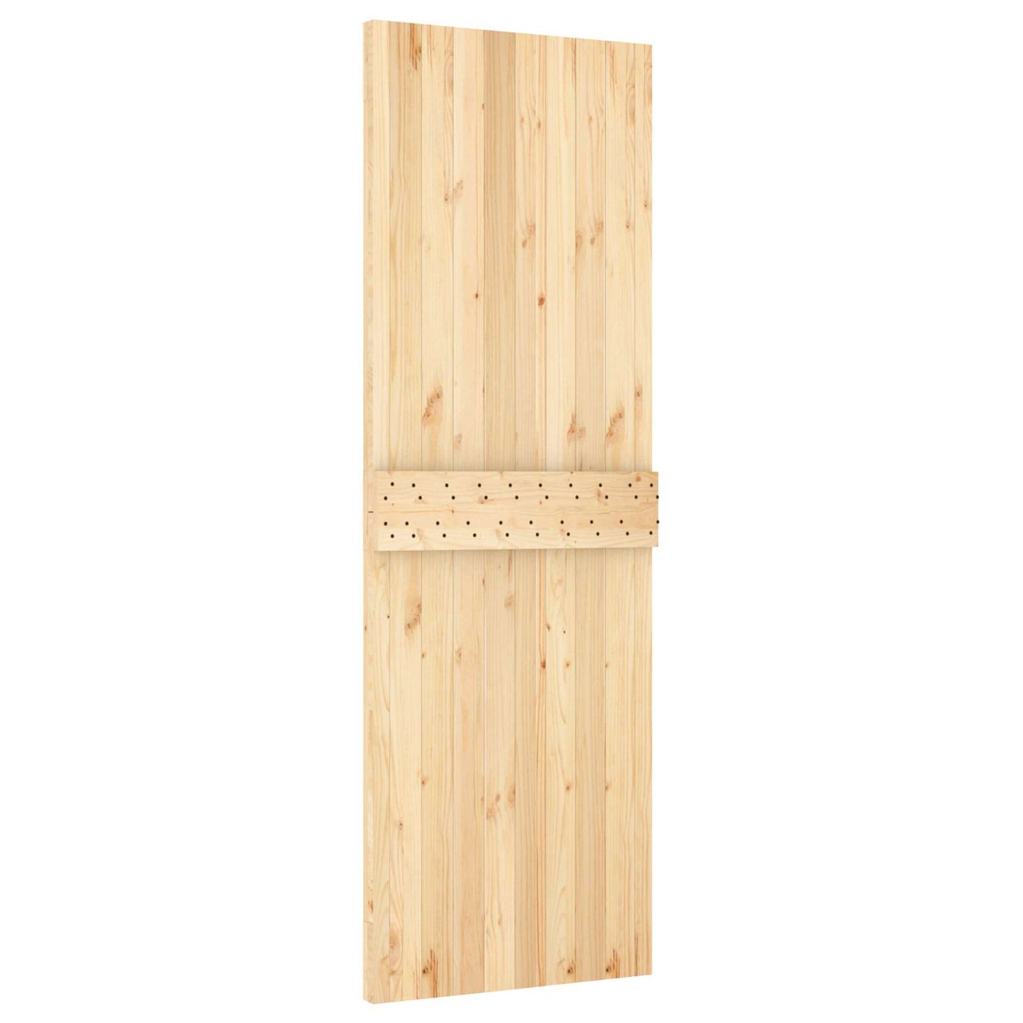 Sliding Door Natural and Black 70 x 210 cm Solid Pine Wood
