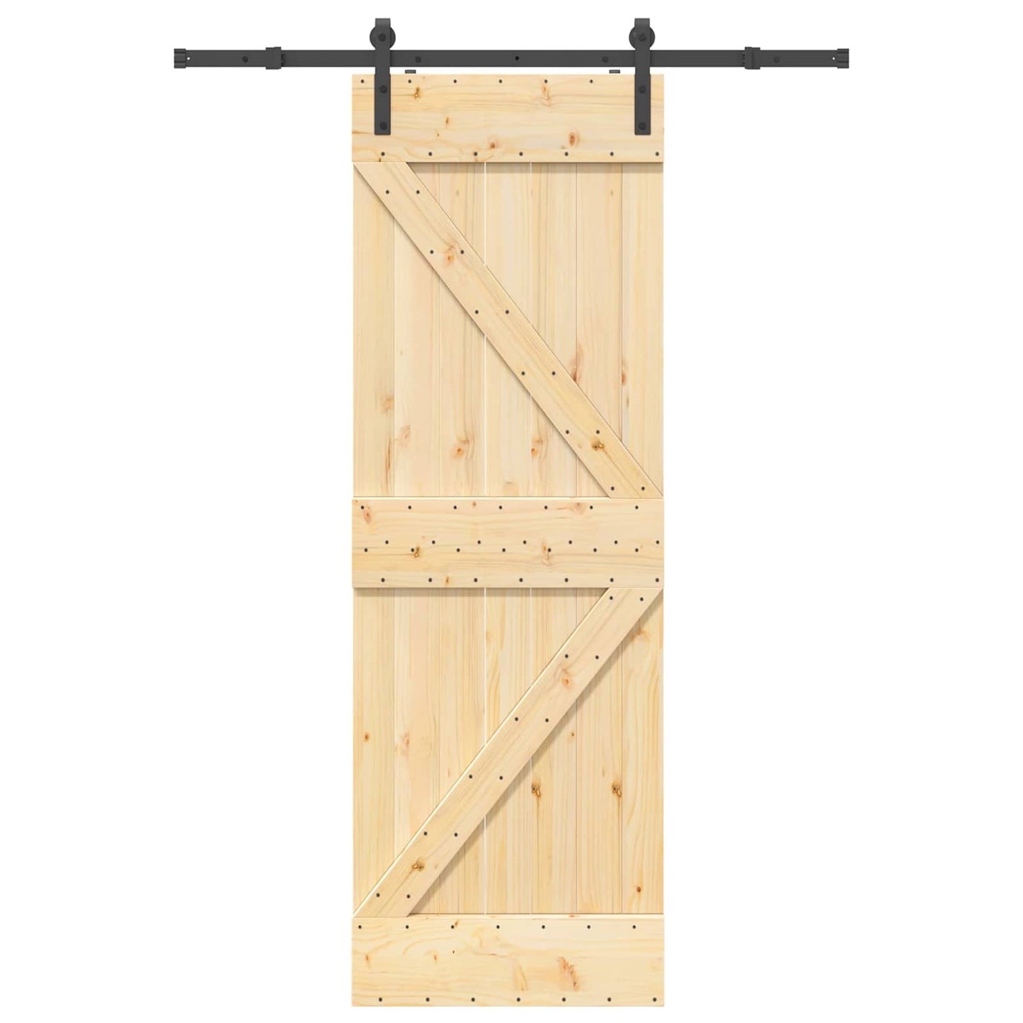 Sliding Door NARVIK Natural and Black 70 x 210 cm (152.5 cm)