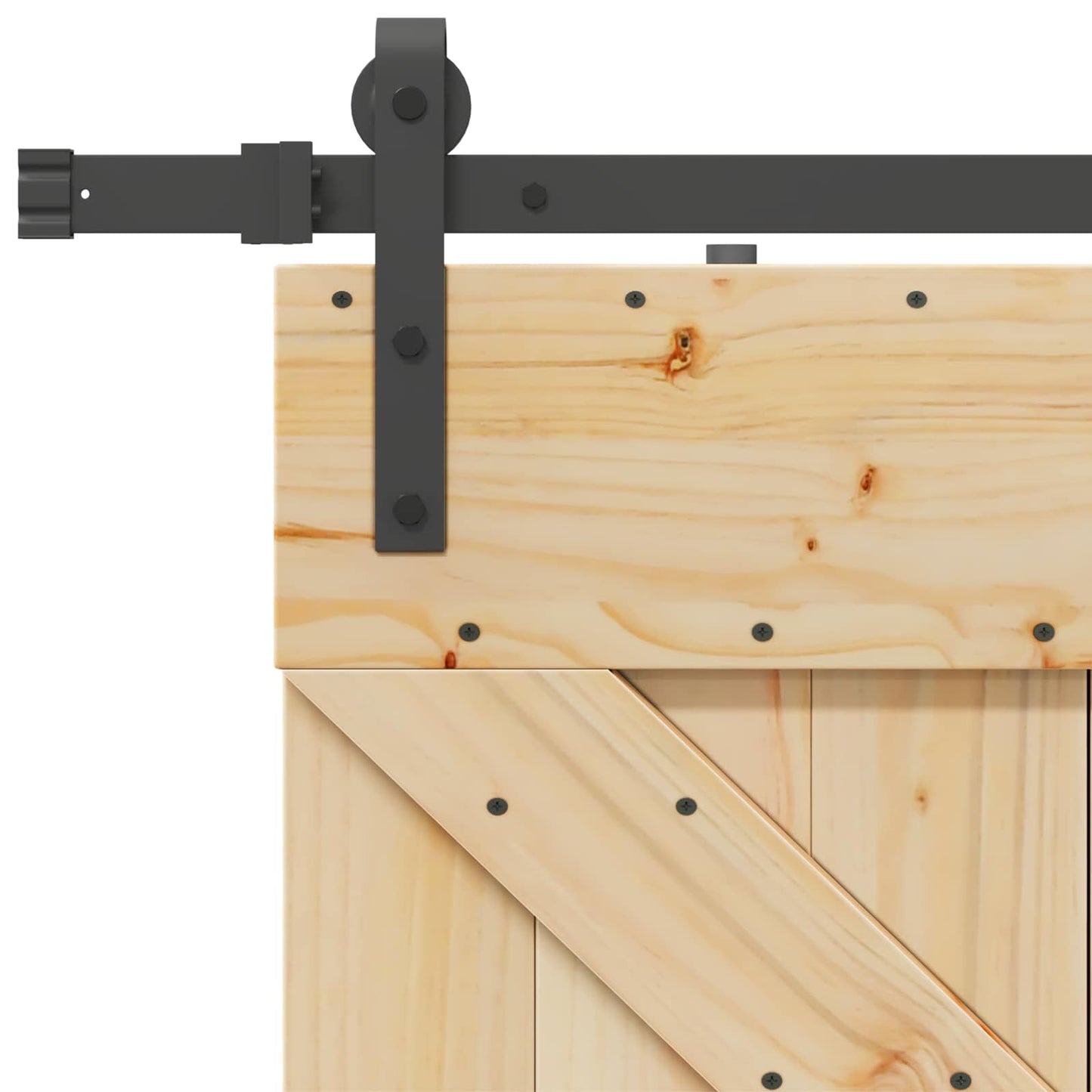 Sliding Door NARVIK Natural and Black 80 x 210 cm (152.5 cm)