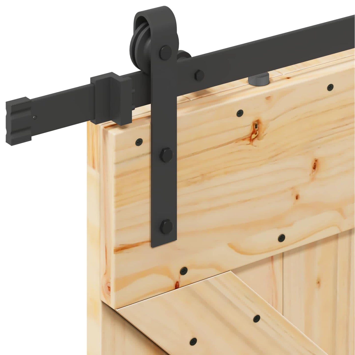 Sliding Door NARVIK Natural and Black 80 x 210 cm (213.5 cm)