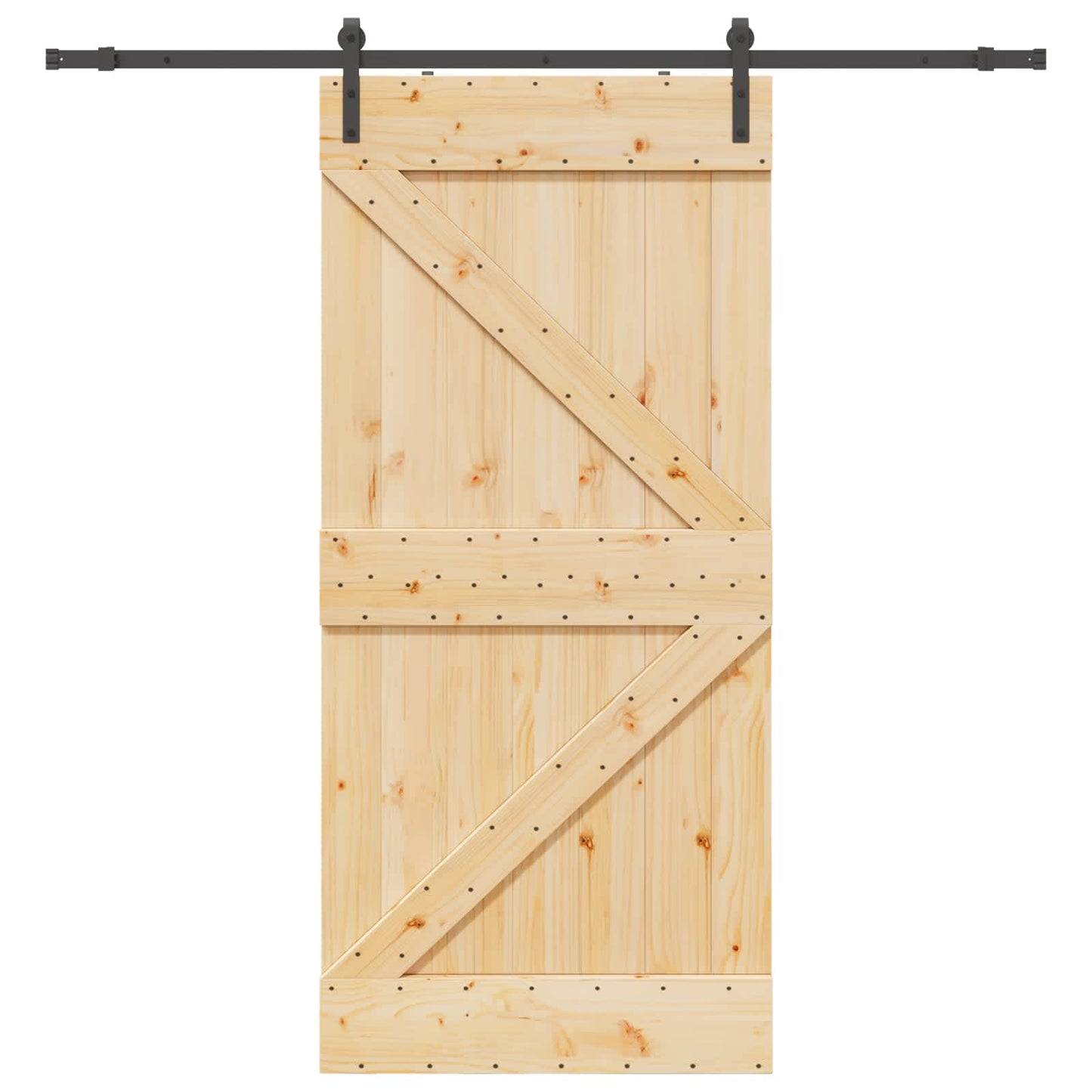 Sliding Door NARVIK Natural and Black 100 x 210 cm (213.5 cm)