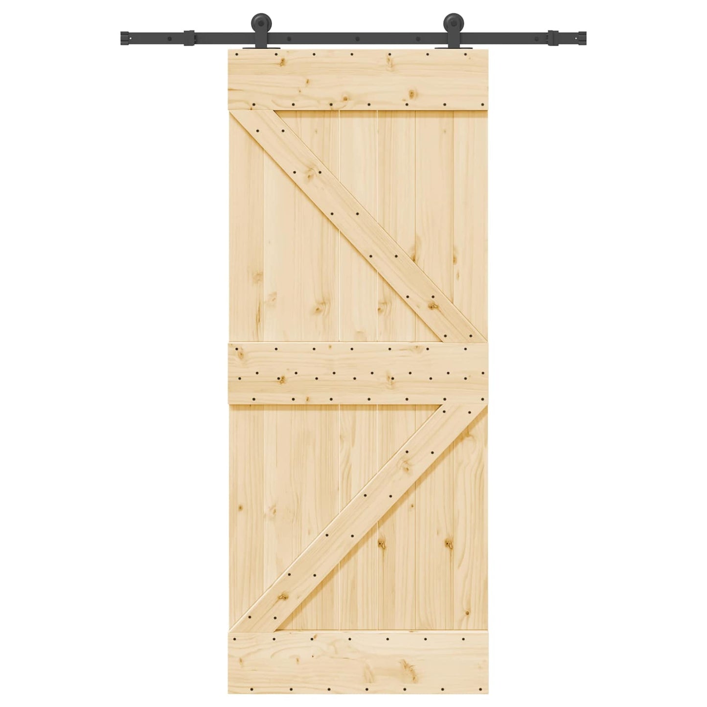 Sliding Door NARVIK 85 x 210 cm (152.5 cm) Natural and Black