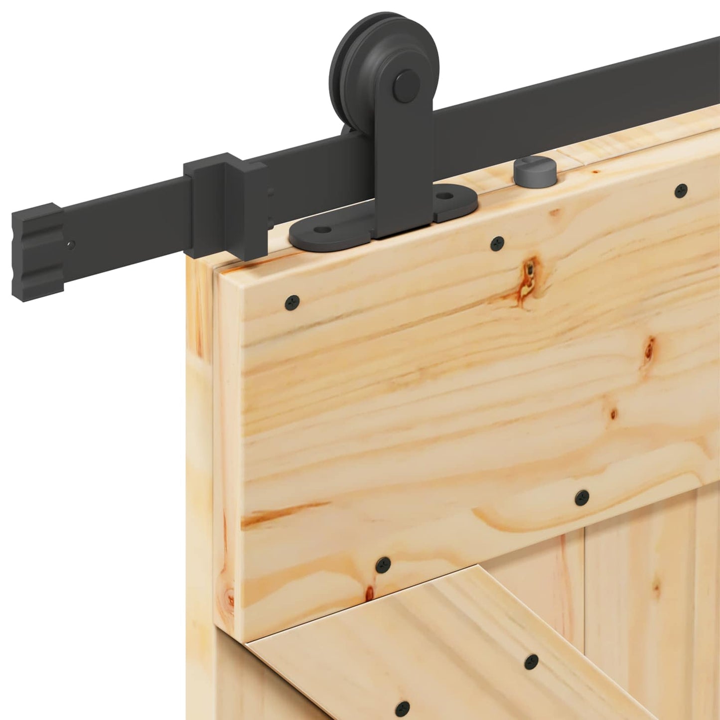Sliding Door NARVIK Natural and Black 80 x 210 cm (213.5 cm)
