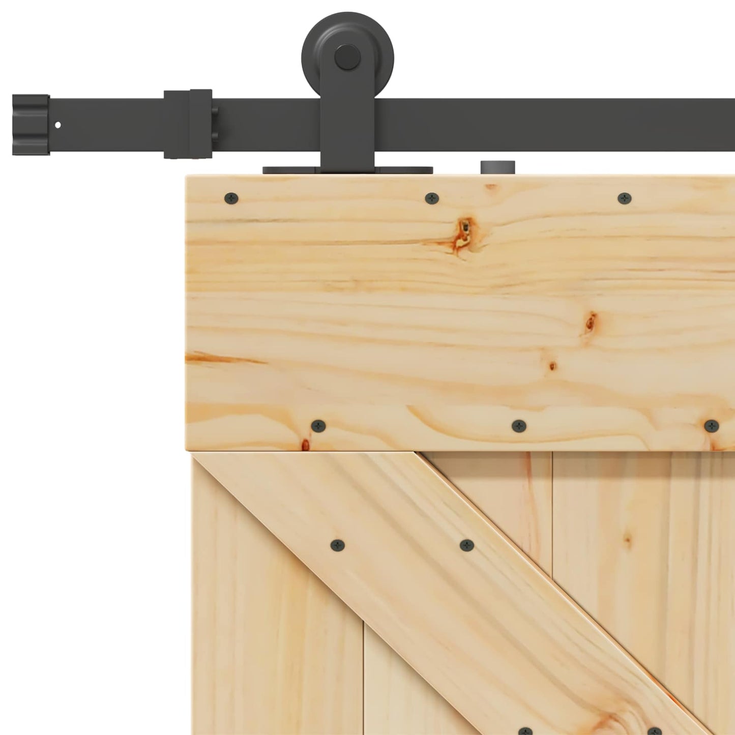 Sliding Door NARVIK Natural and Black 80 x 210 cm (213.5 cm)