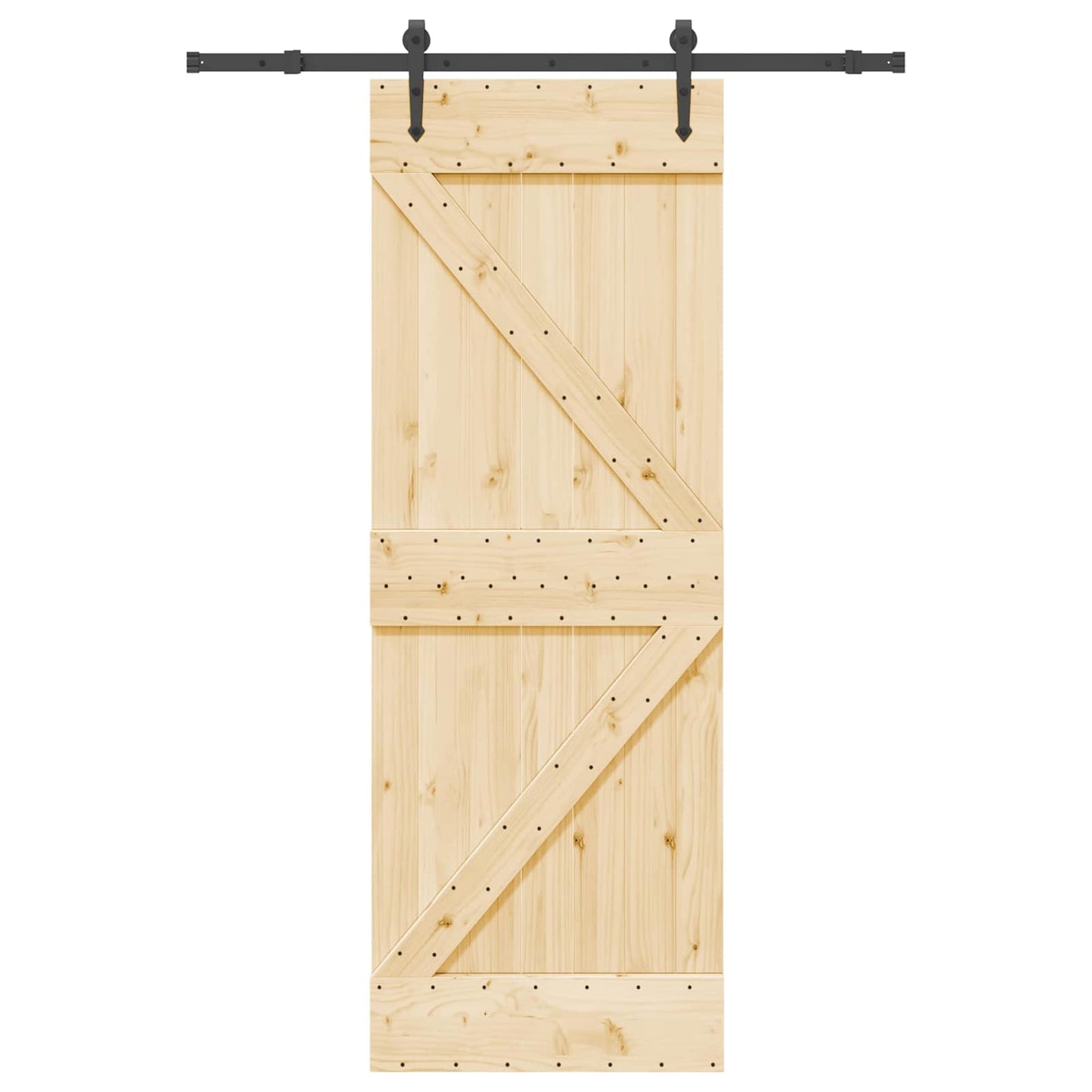 Sliding Door NARVIK Natural and Black 70 x 210 cm (152.5 cm)