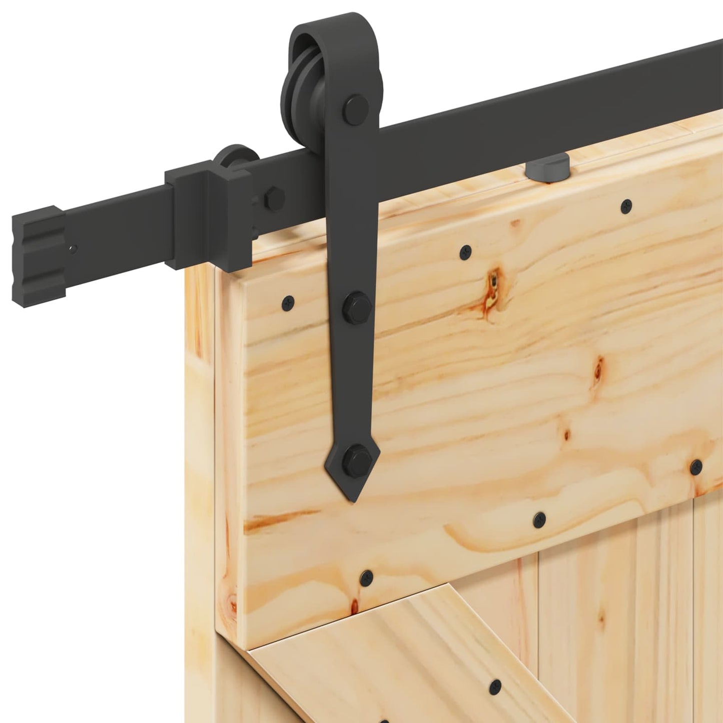 Sliding Door NARVIK Natural and Black 80 x 210 cm (152.5 cm)