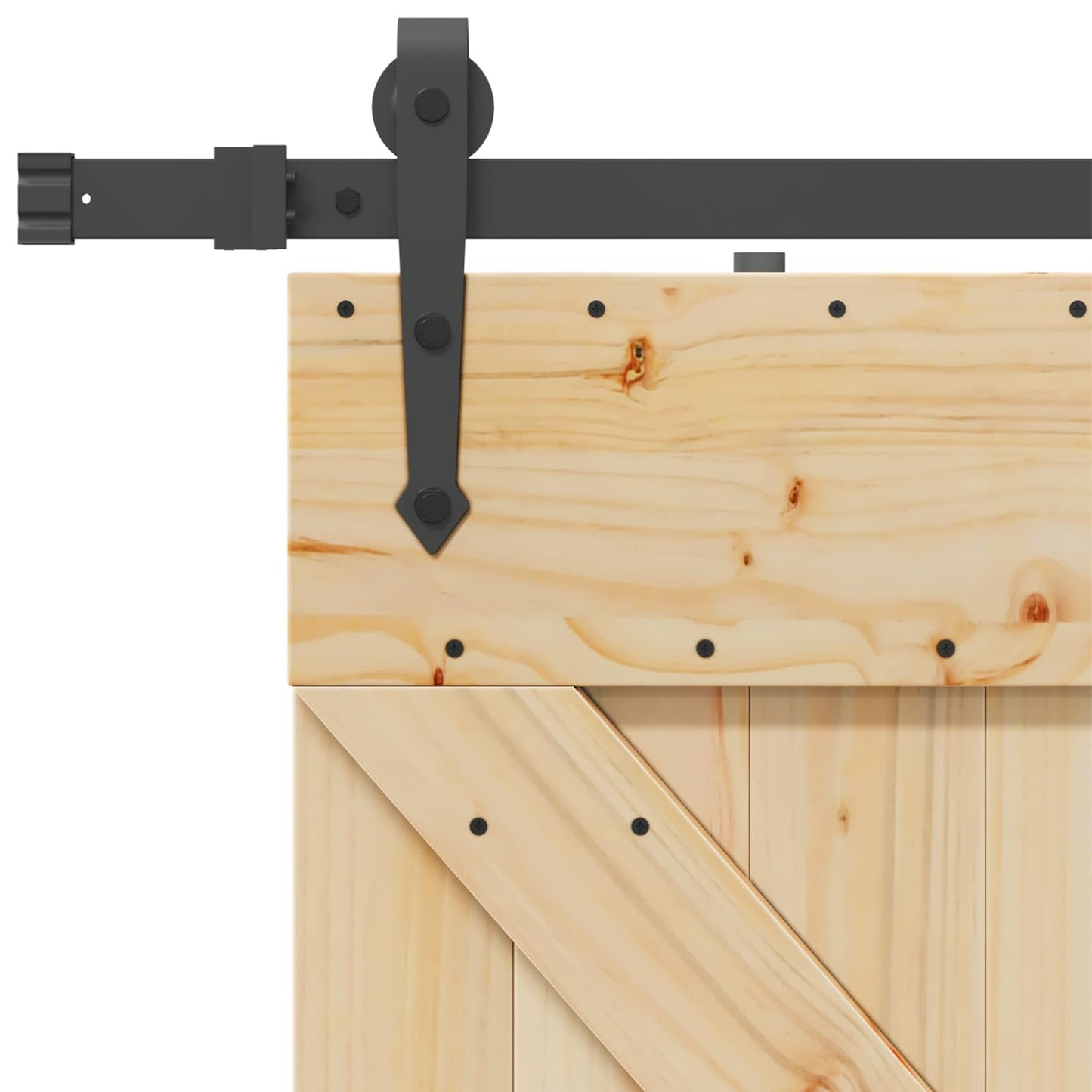 Sliding Door NARVIK Natural and Black 80 x 210 cm (152.5 cm)