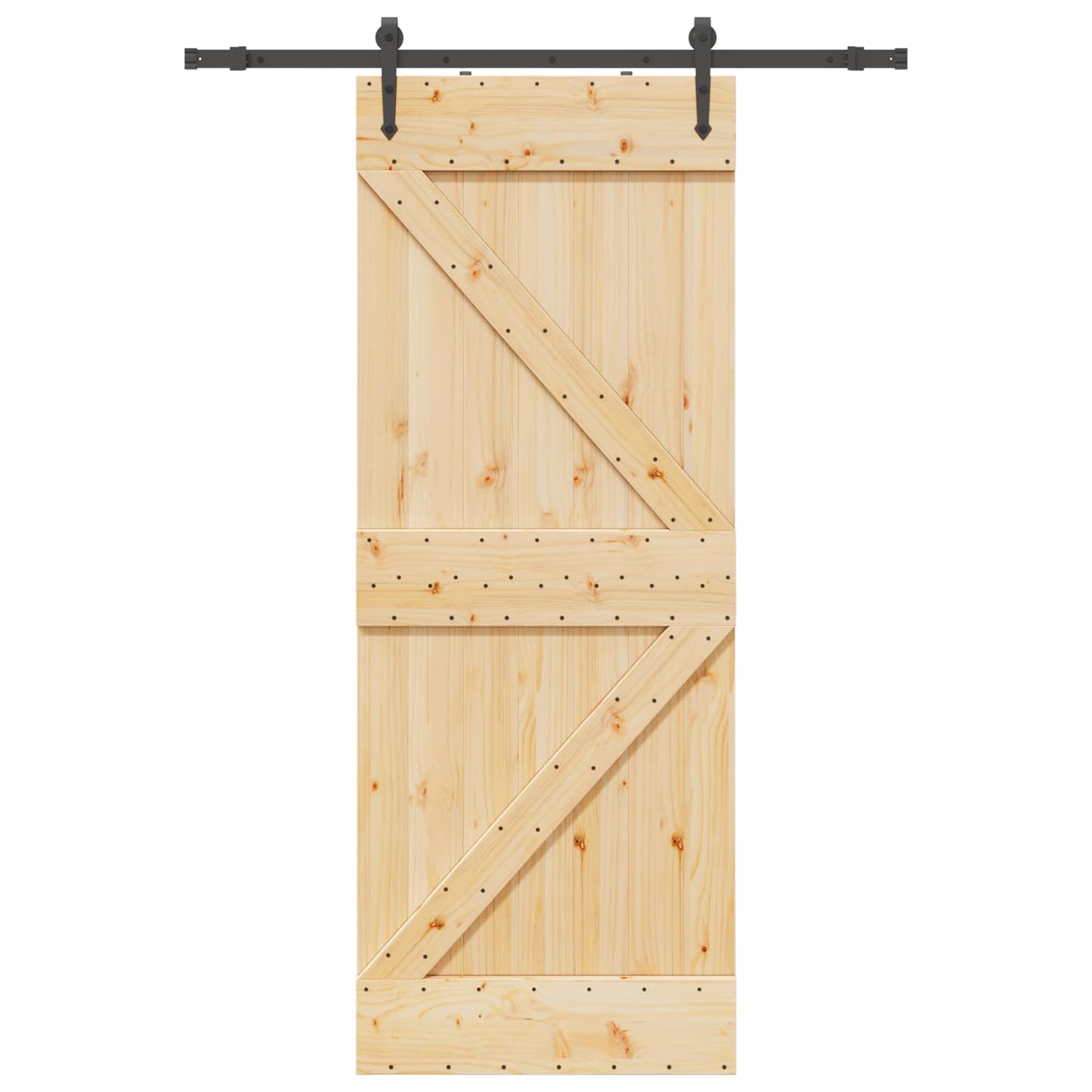 Sliding Door NARVIK Natural and Black 80 x 210 cm (152.5 cm)
