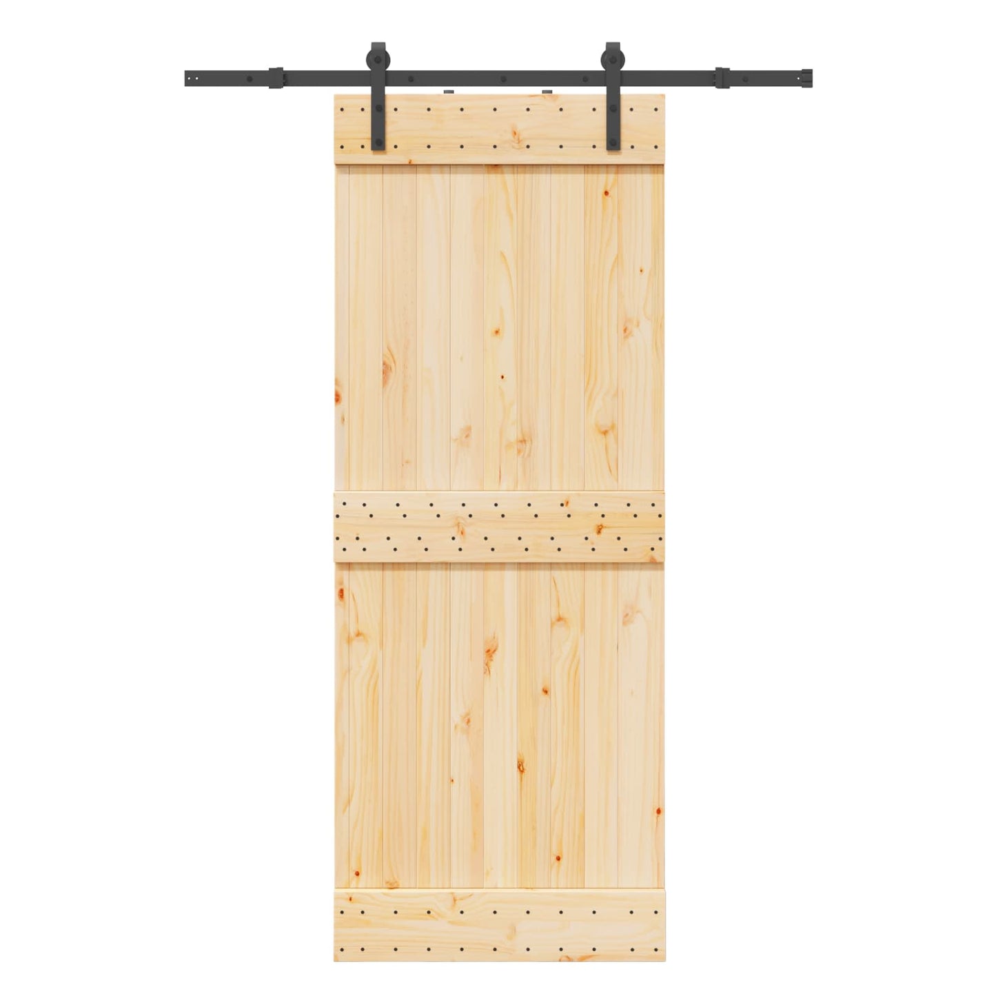 Sliding Door NARVIK Natural and Black 80 x 210 cm (152.5 cm)