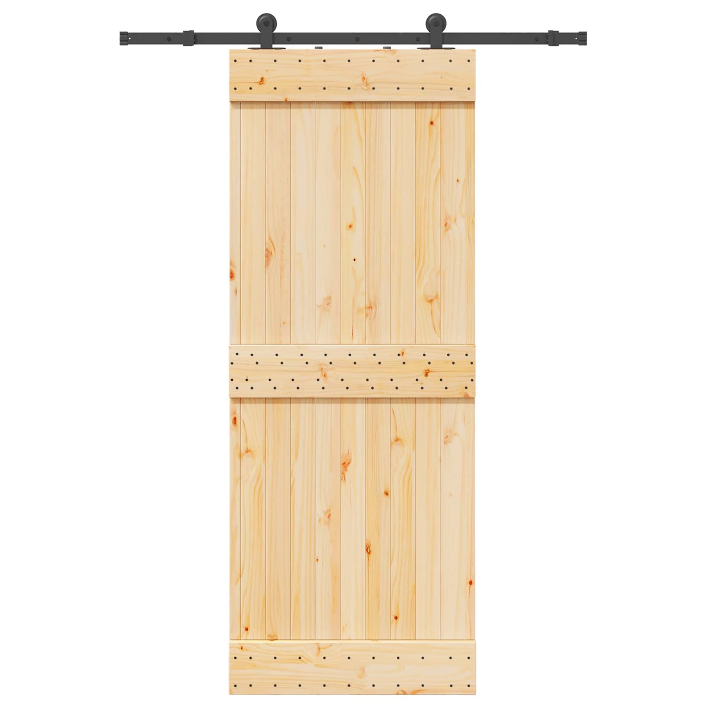 Sliding Door NARVIK Natural and Black 80 x 210 cm (152.5 cm)