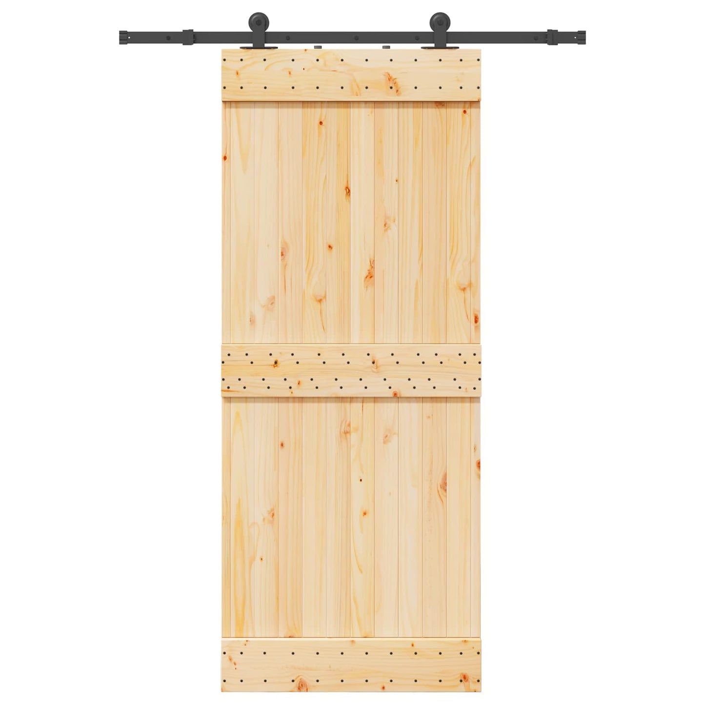 Sliding Door NARVIK Natural and Black 85 x 210 cm (152.5 cm)