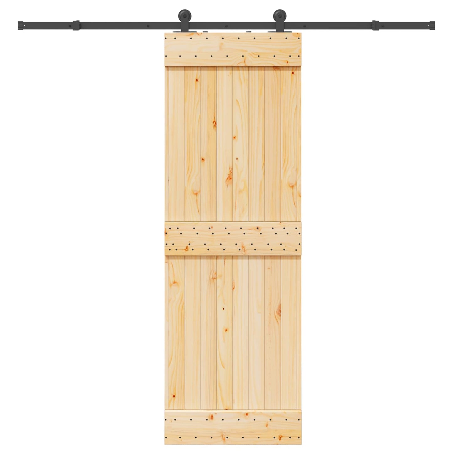 Sliding Door NARVIK Natural and Black 70 x 210 cm (213.5 cm)