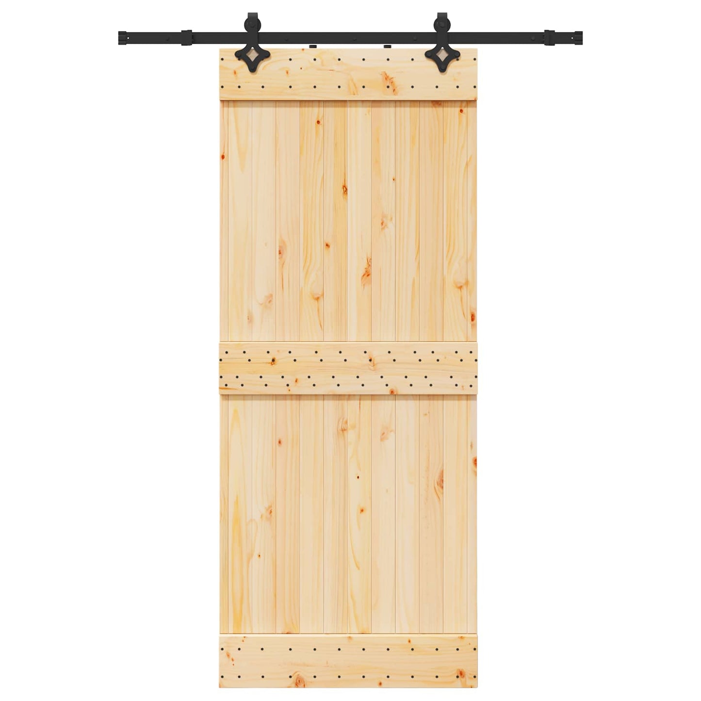 Sliding Door NARVIK Natural and Black 85 x 210 cm (152.5 cm)