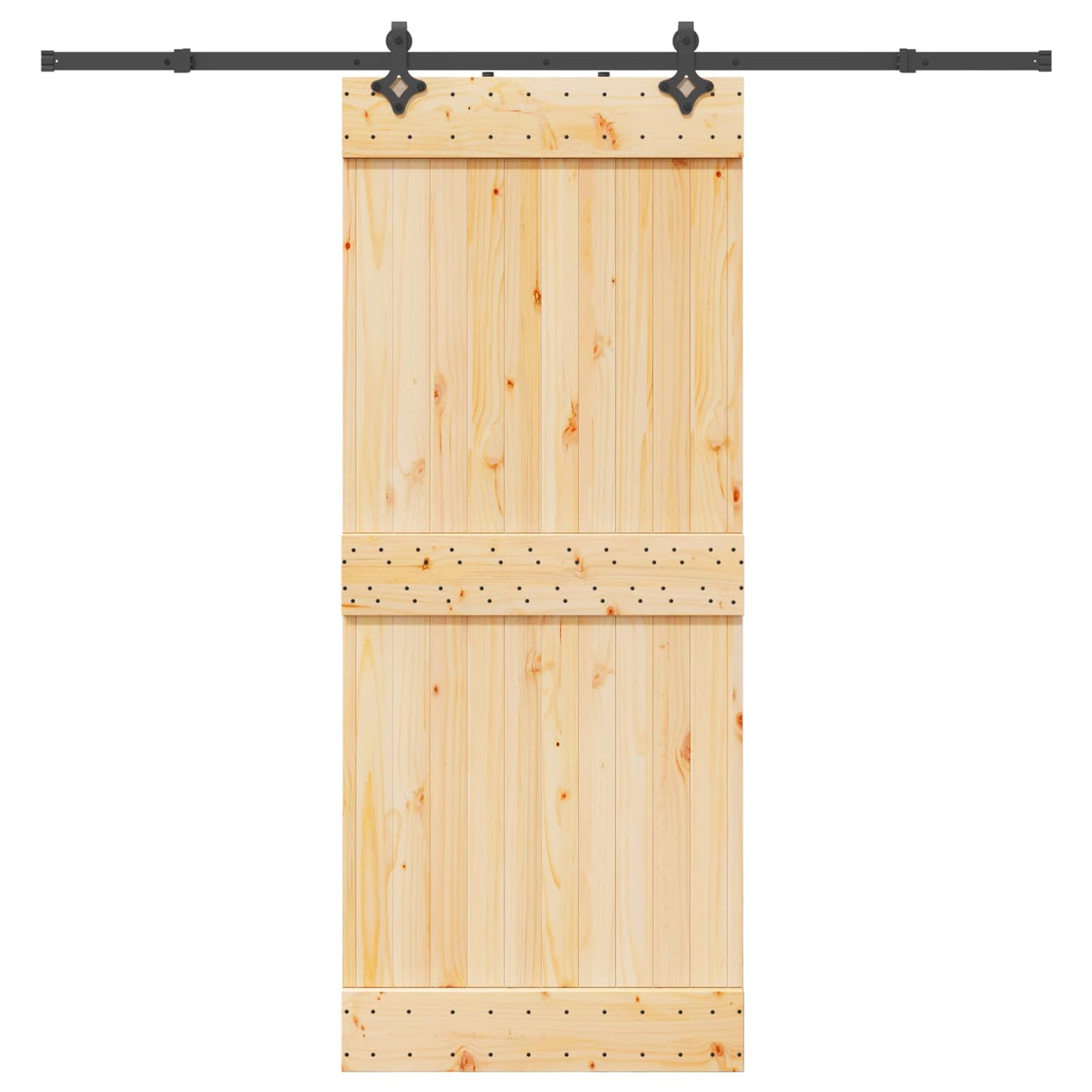Sliding Door NARVIK Natural and Black 85 x 210 cm (213.5 cm)