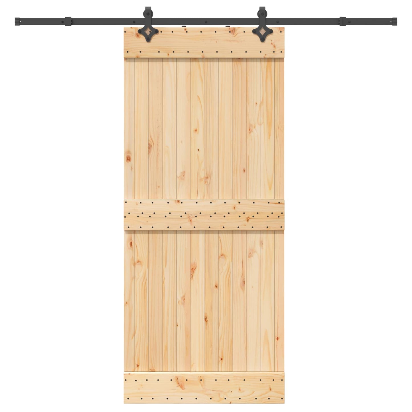 Sliding Door NARVIK Natural and Black 90 x 210 cm (213.5 cm)