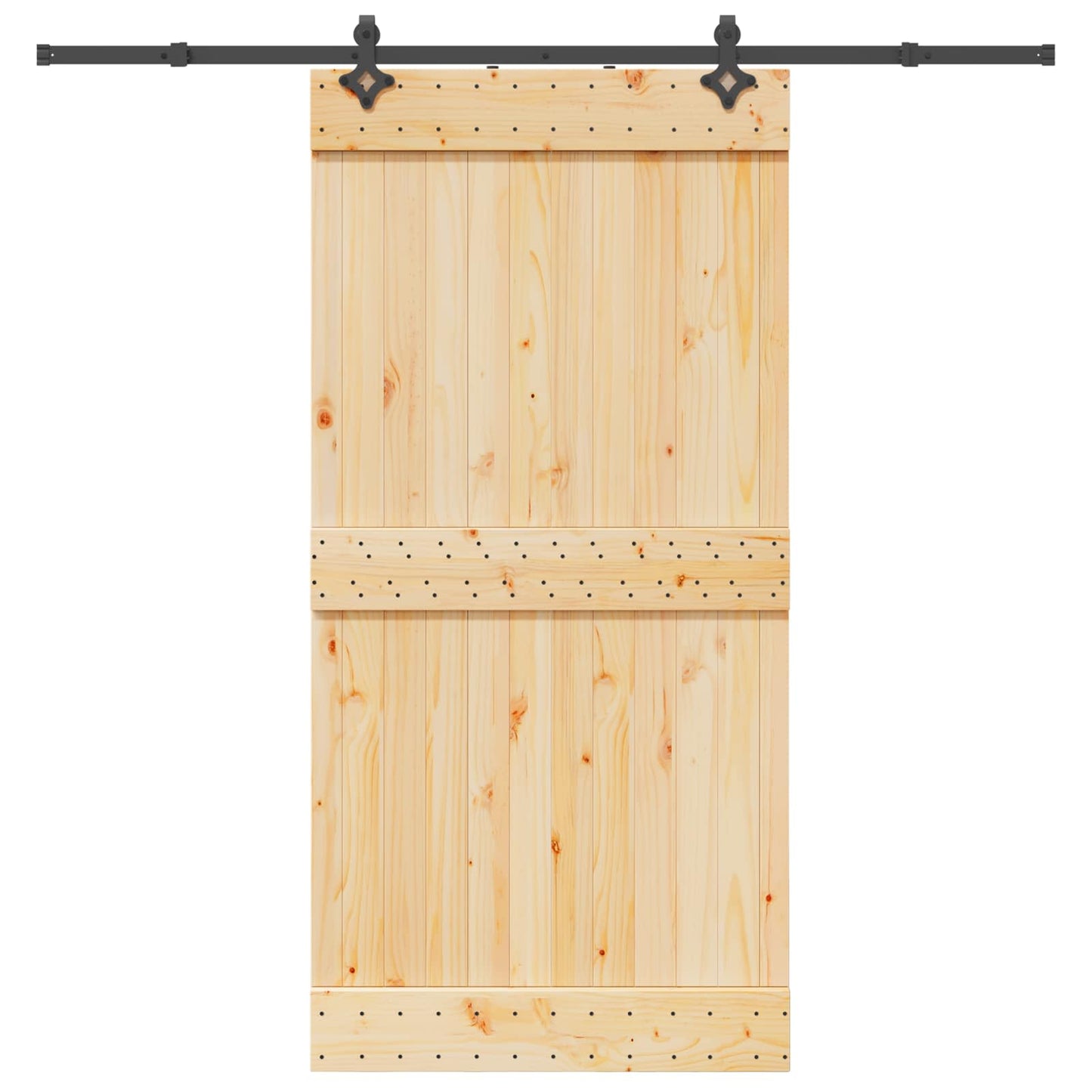 Sliding Door NARVIK Natural and Black 100 x 210 cm (213.5 cm)