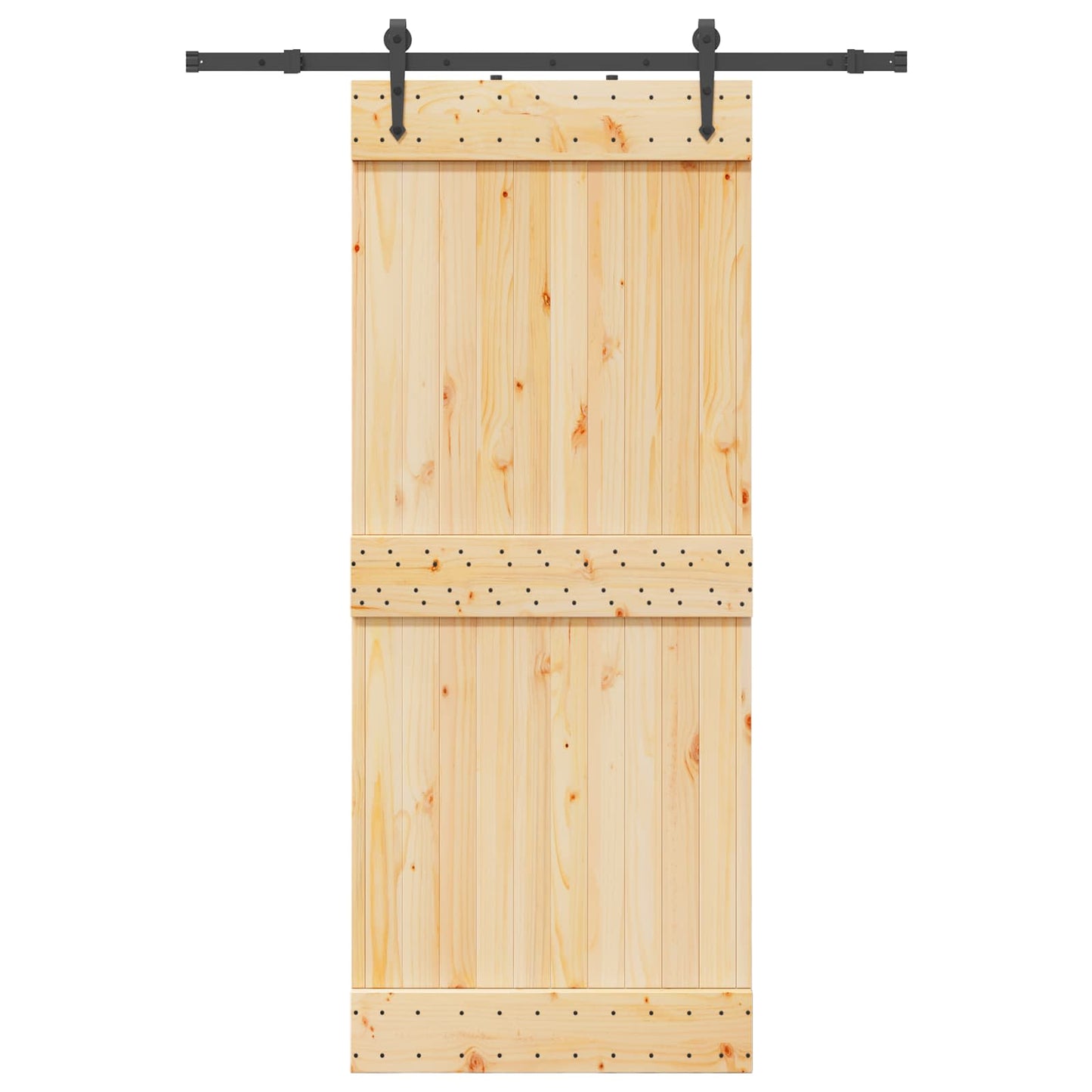 Sliding Door NARVIK Natural and Black 85 x 210 cm (152.5 cm)