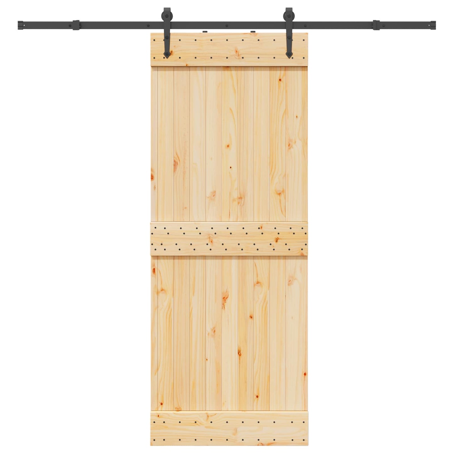 Sliding Door NARVIK Natural and Black 80 x 210 cm (213.5 cm)