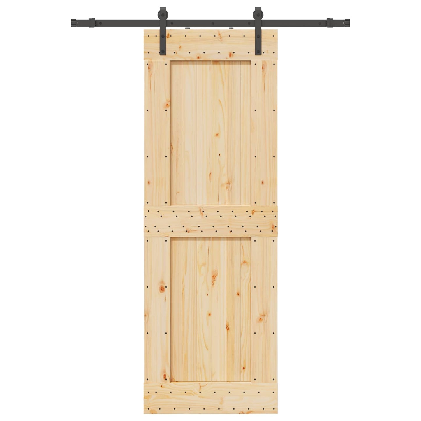 Sliding Door NARVIK Natural and Black 85 x 210 cm (152.5 cm)