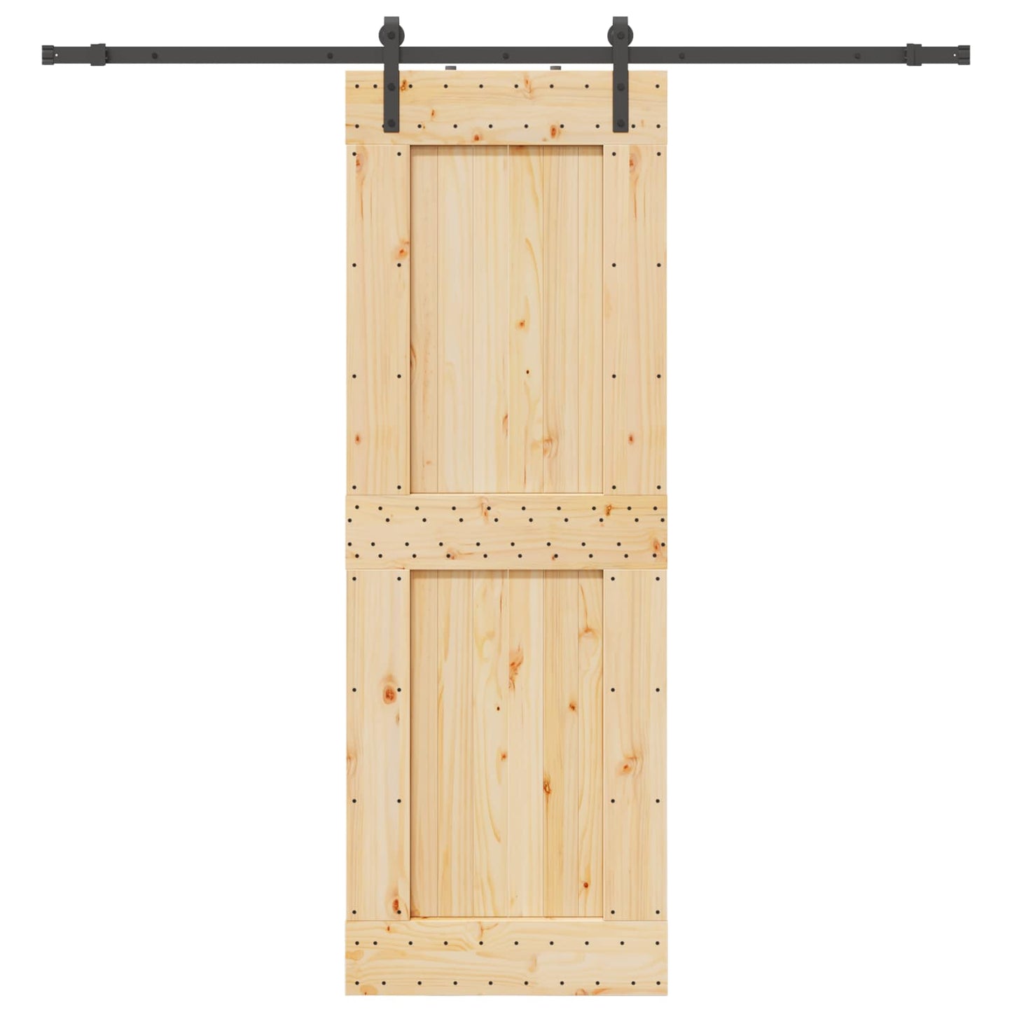Sliding Door NARVIK Natural and Black 80 x 210 cm (213.5 cm)