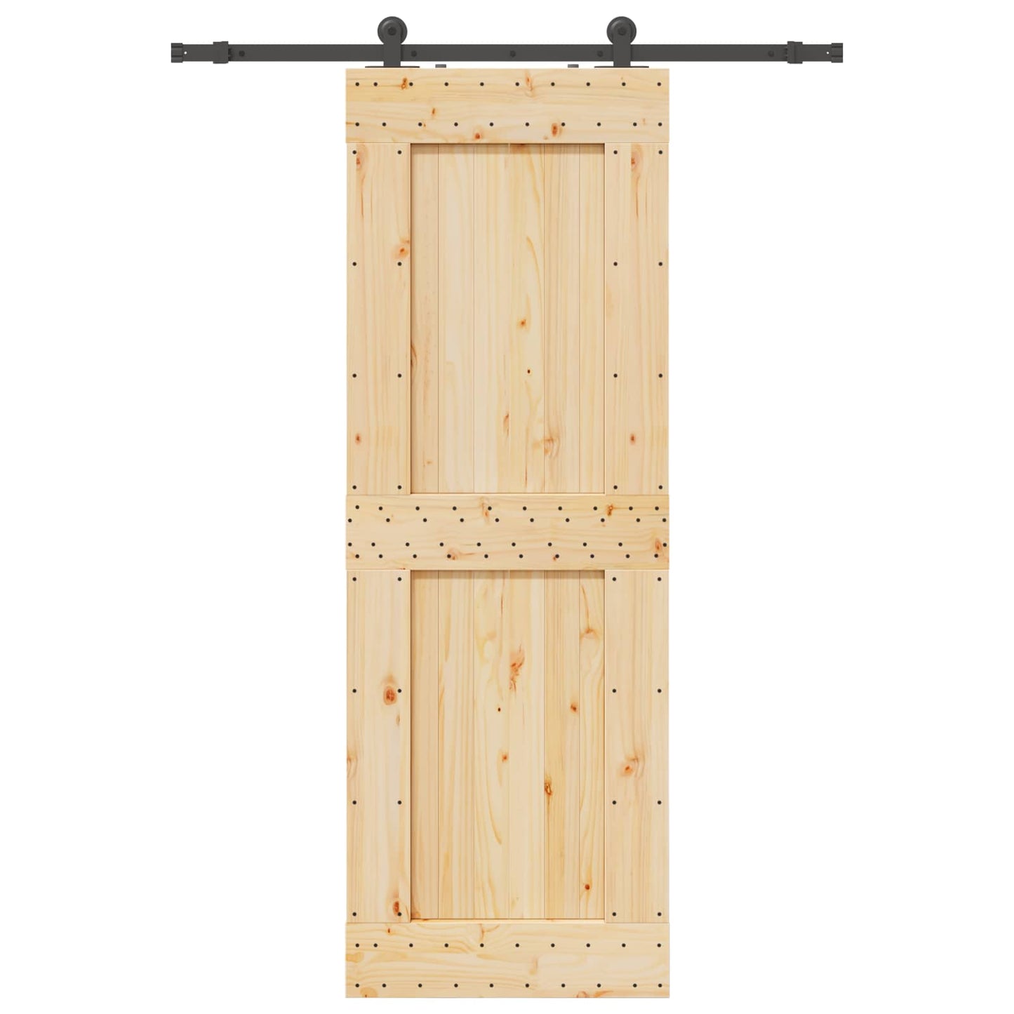 Sliding Door NARVIK Natural and Black 80 x 210 cm (152.5 cm)