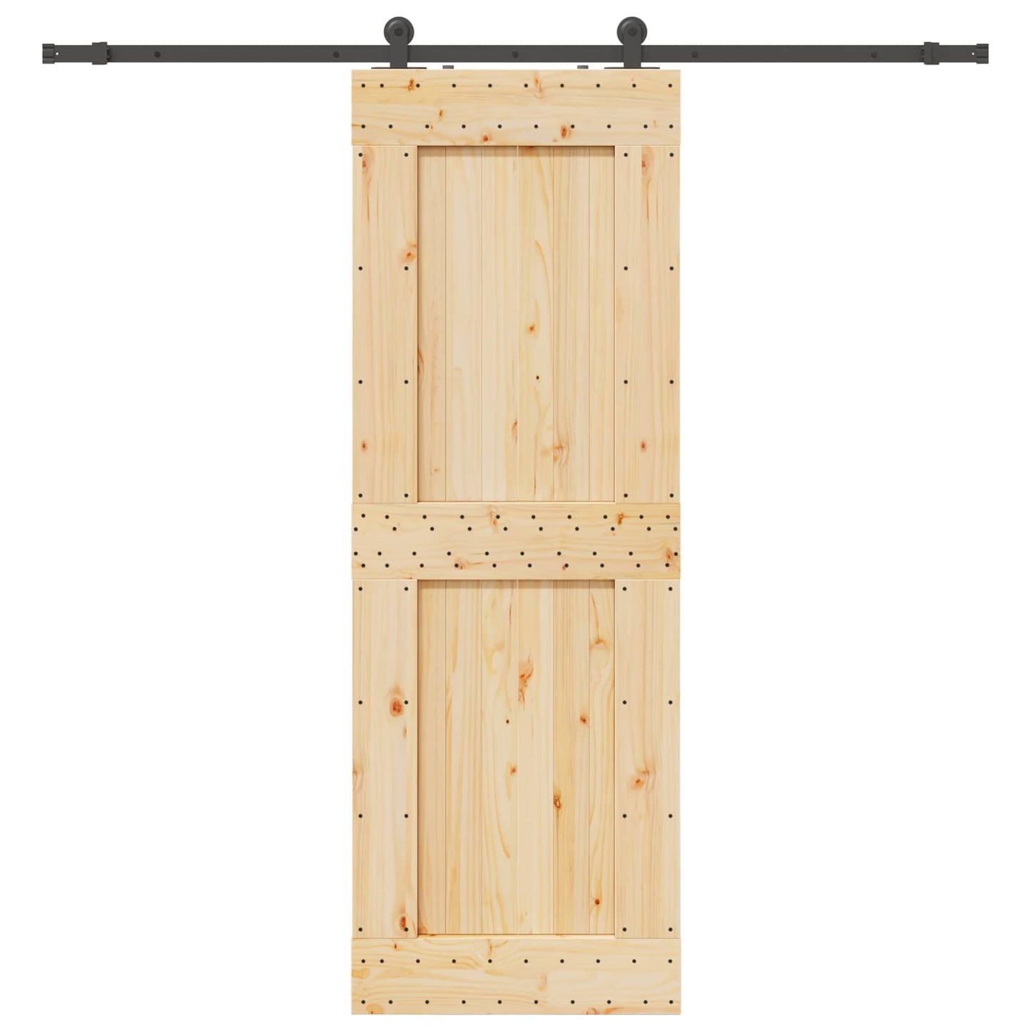 Sliding Door NARVIK Natural and Black 80 x 210 cm (213.5 cm)