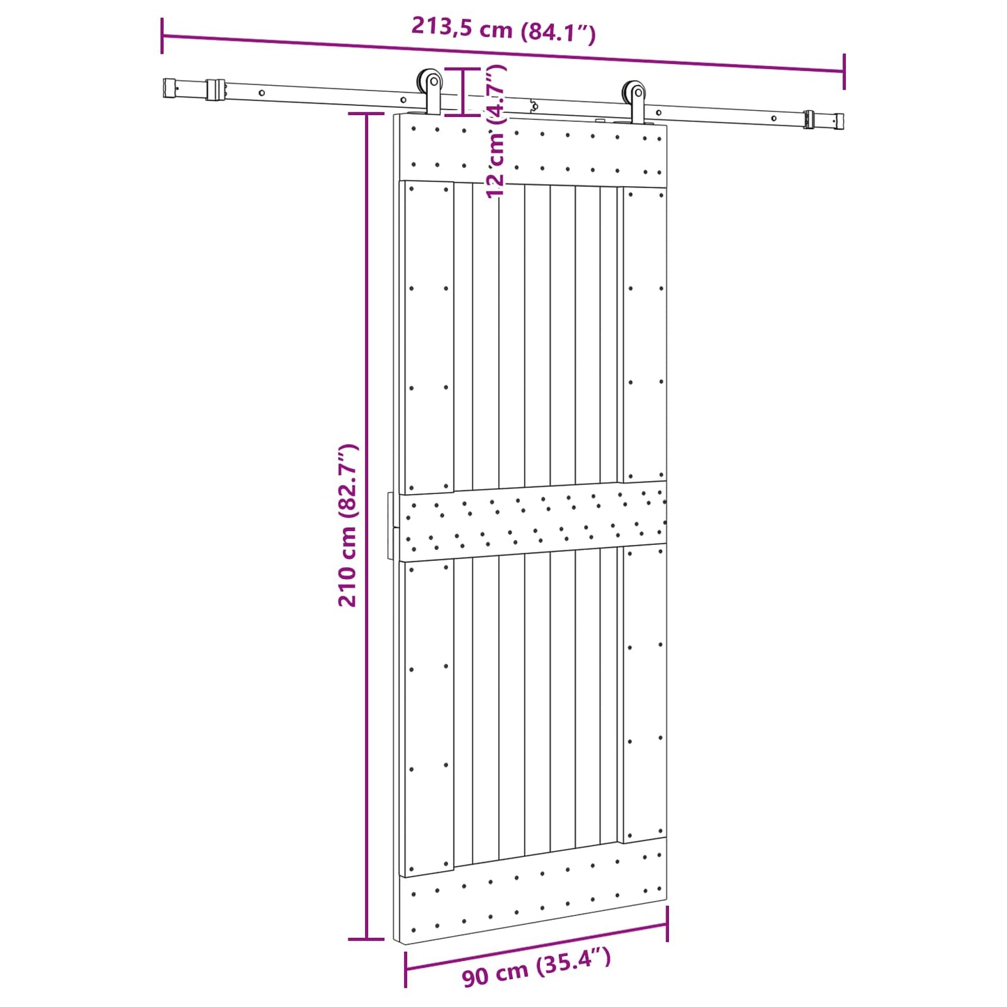 Sliding Door NARVIK Natural and Black