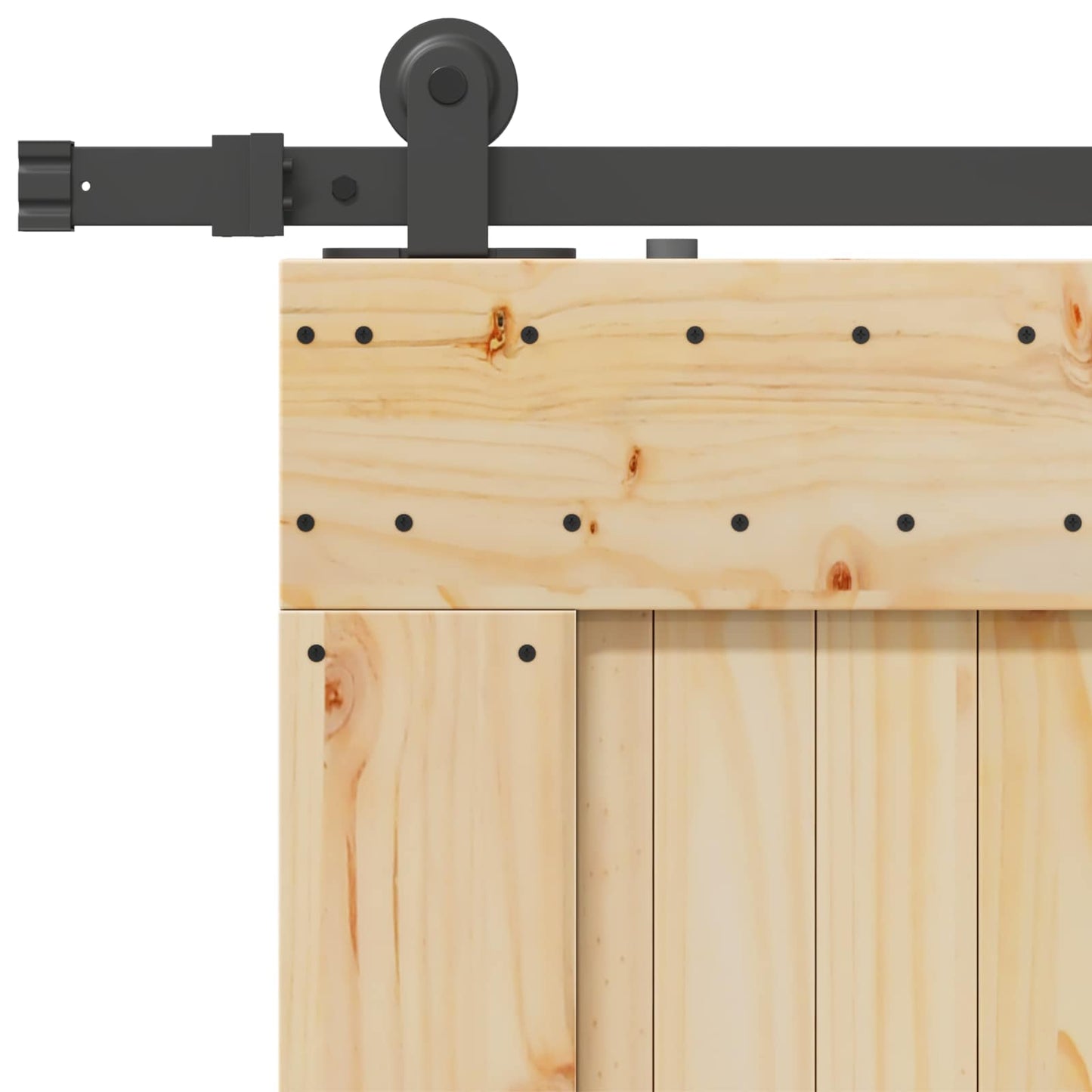 Sliding Door NARVIK Natural and Black 95 x 210 cm (213.5 cm)
